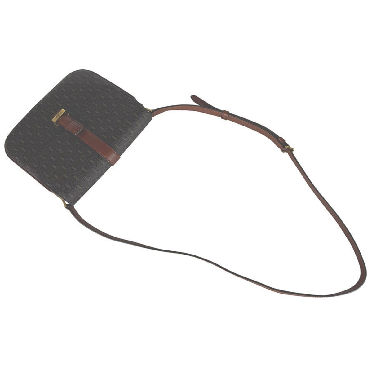 Saint Laurent Brown Coated Canvas Shoulder Bag (Pre-Owned)