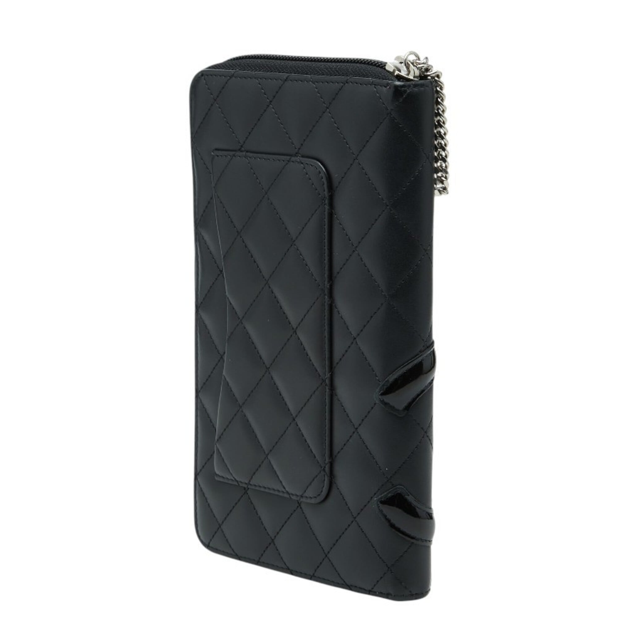 Chanel Black Leather Long Wallet (Bi-Fold) (Pre-Owned)