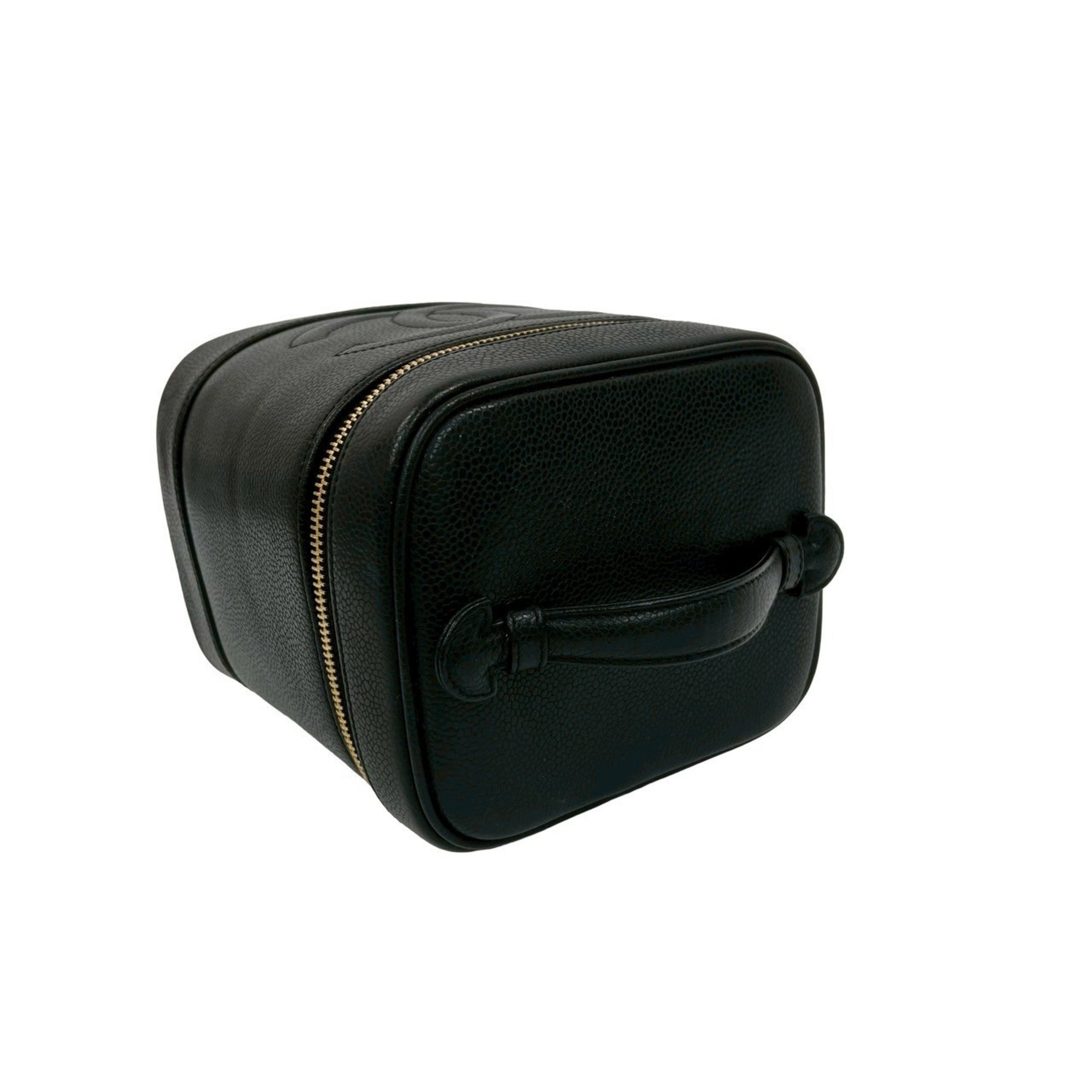 Chanel Black Grained Calfskin Handbag Vanity Bag (Pre-Owned)