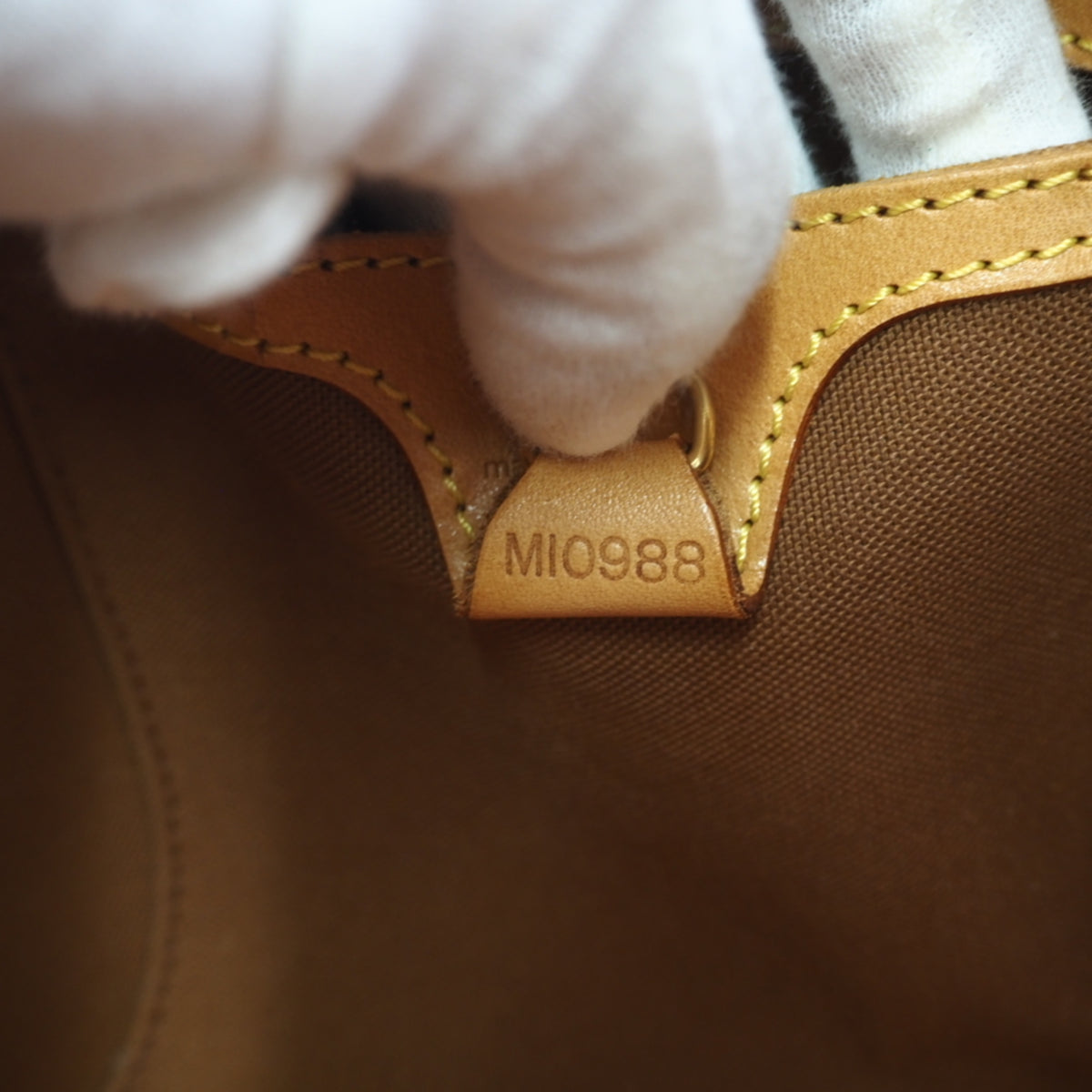 Louis Vuitton Monogram Beige Brown Coated Canvas Leather Handbag (Pre-Owned)