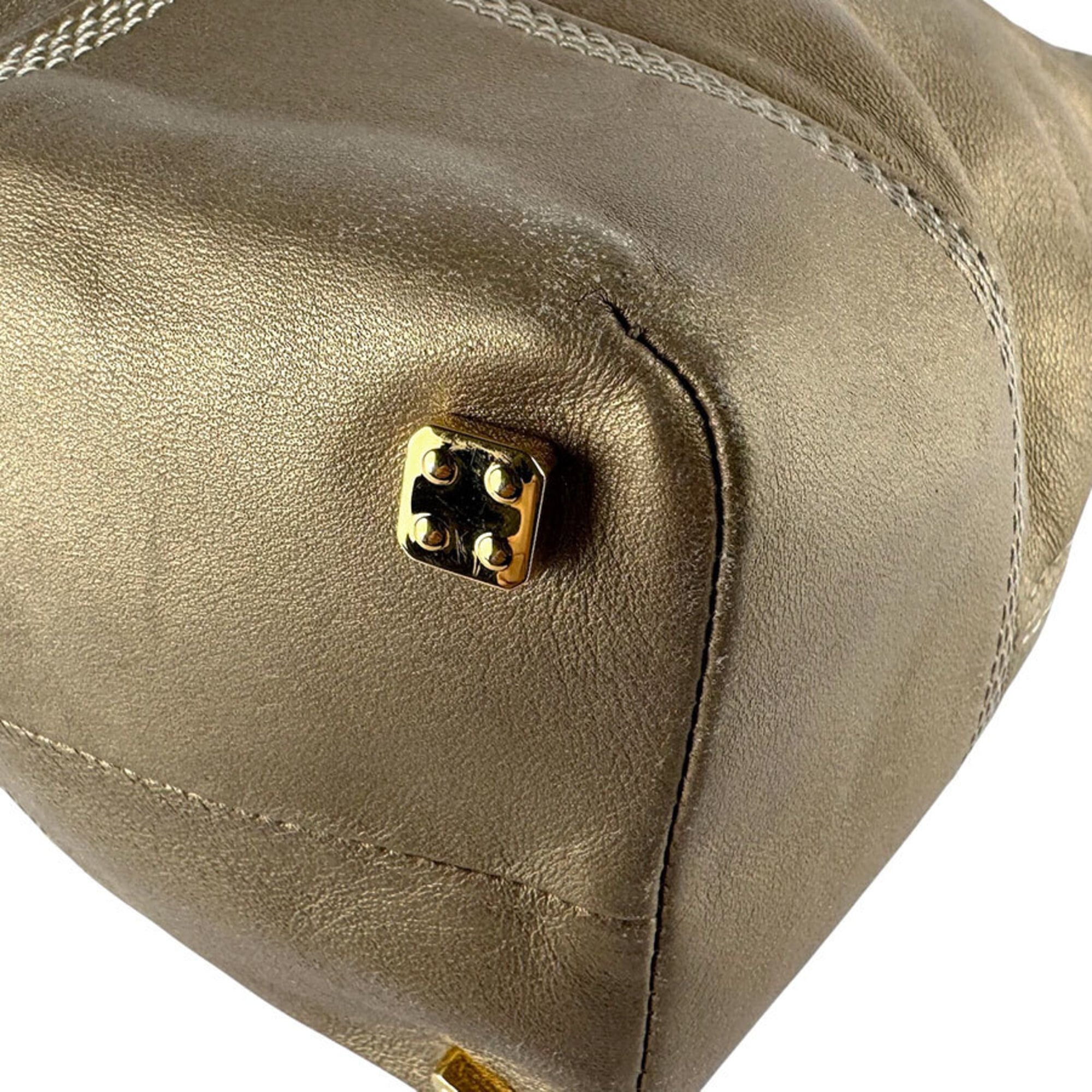 Loewe Gold Leather Handbag (Pre-Owned)