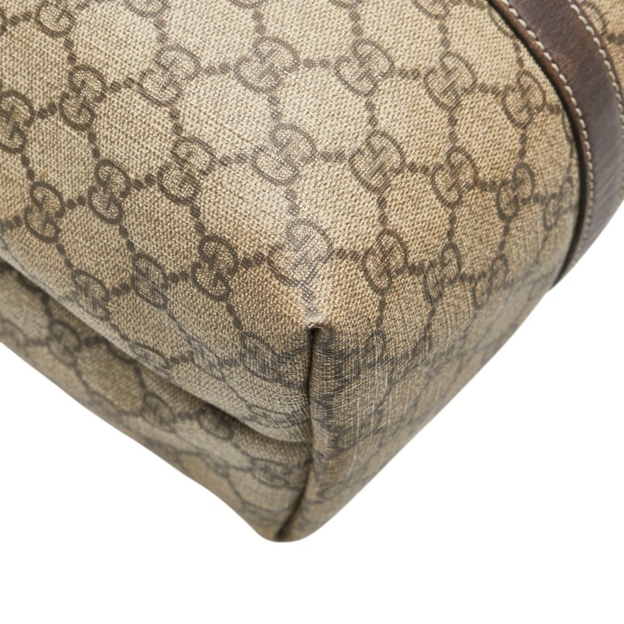 Gucci Beige Brown Pvc Leather Shoulder Bag Tote Bag (Pre-Owned)