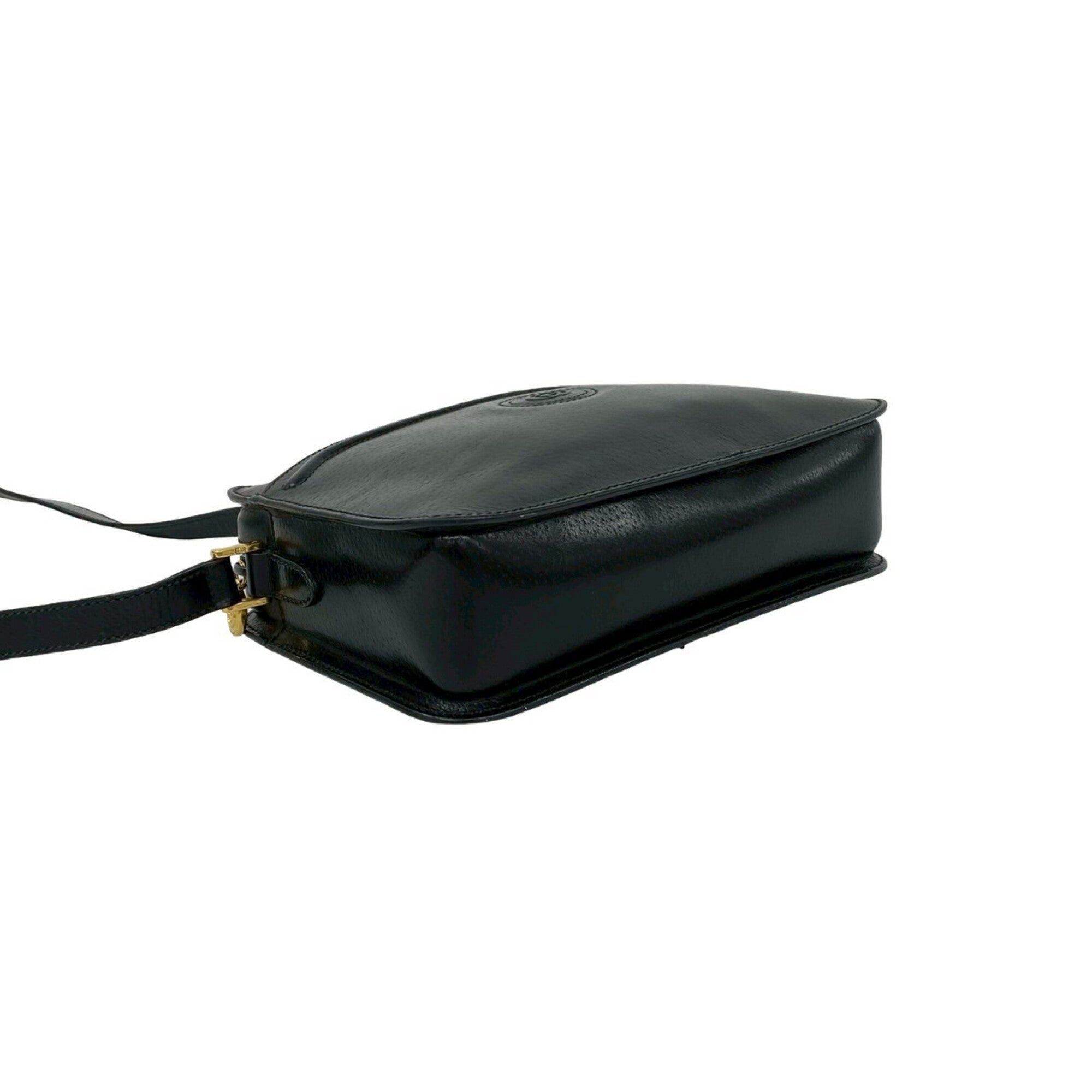 Gucci Black Leather Pochette Shoulder Bag (Pre-Owned)