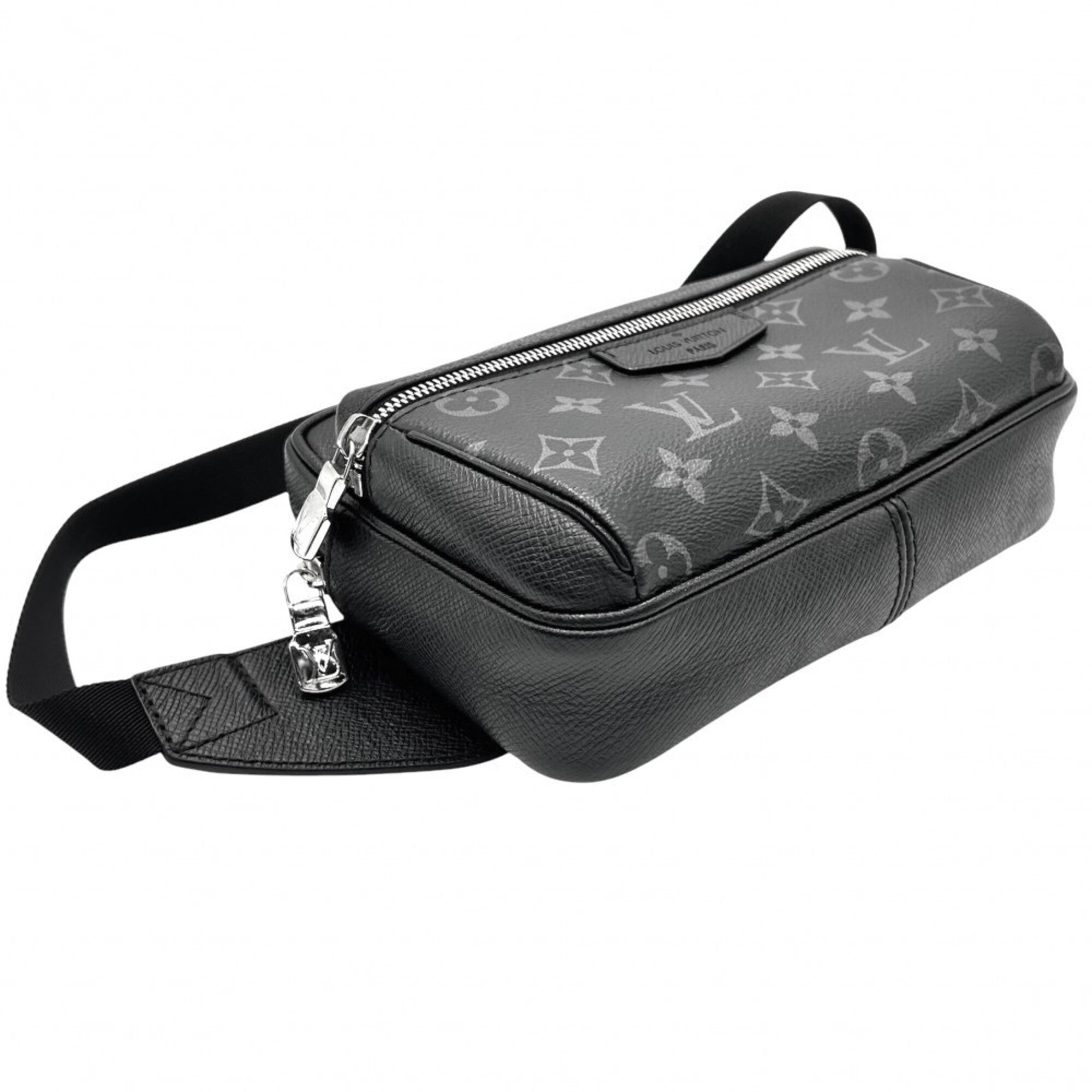 Louis Vuitton Noir Monogram Eclipse Taiga Leather Fanny Pack Pouch Sling Bag (Pre-Owned)