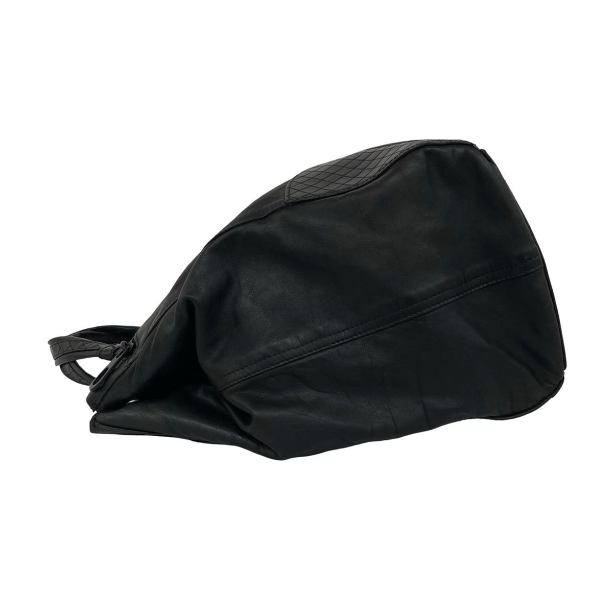 Bottega Veneta Black Leather Boston Bag Handbag (Pre-Owned)