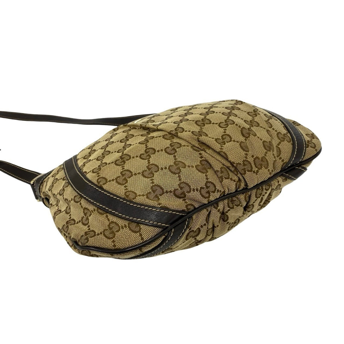 Gucci Brown Canvas Leather Pochette Shoulder Bag (Pre-Owned)