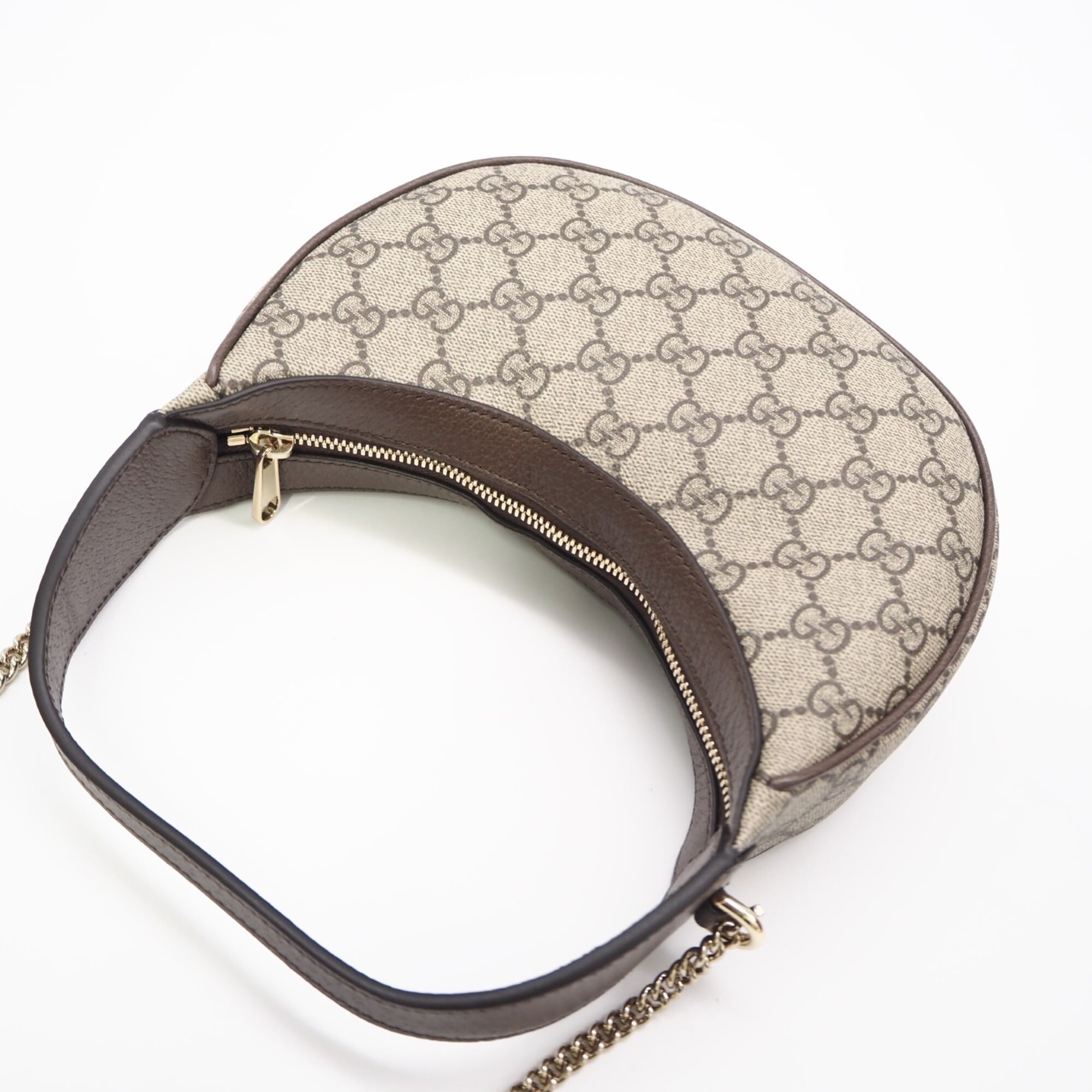 Gucci Beige Green Red Color Coated Canvas Leather Handbag Shoulder Bag (Pre-Owned)
