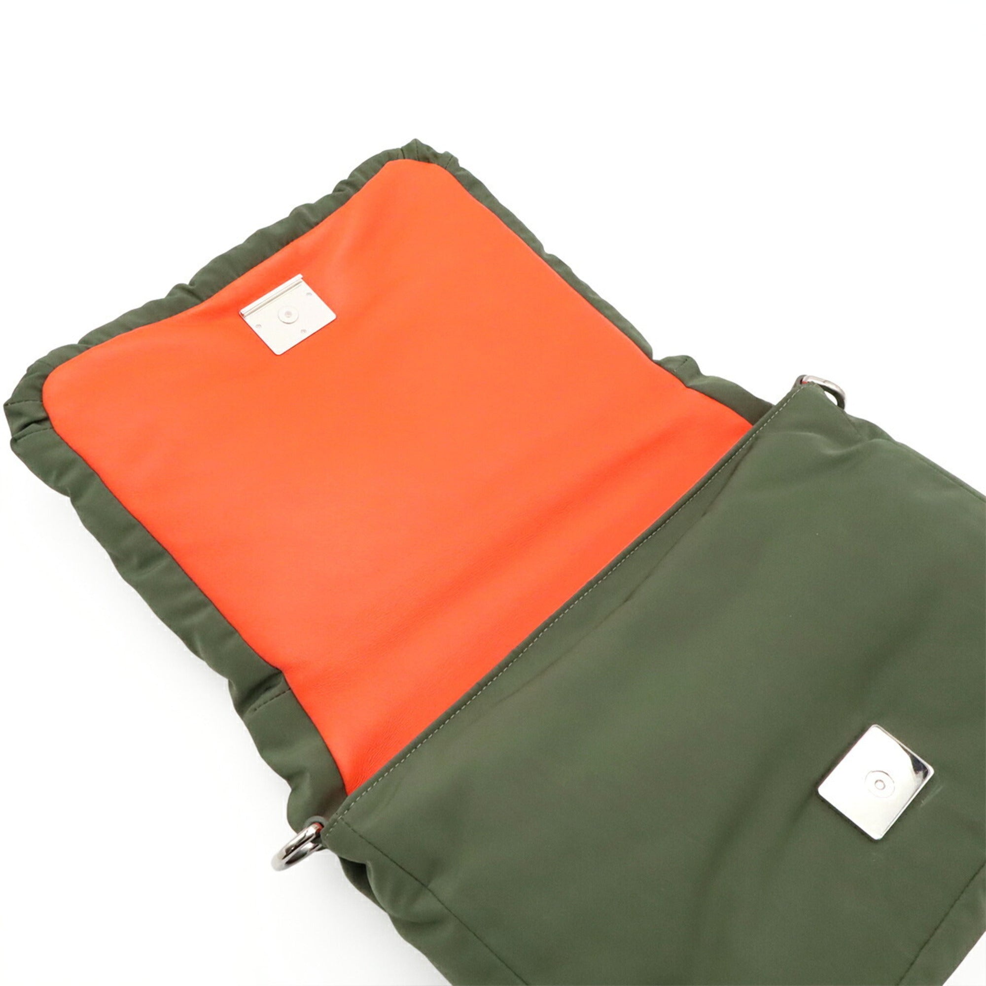 Loewe Green Khaki Orange Nylon Messenger Bag Shoulder Bag (Pre-Owned)