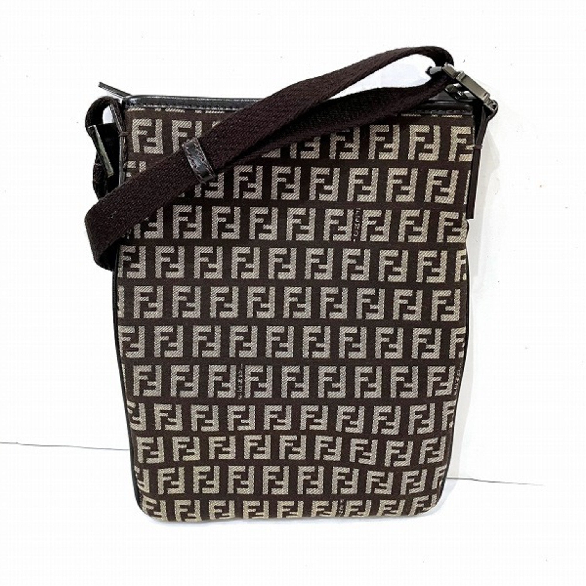Fendi Brown Canvas Shoulder Bag (Pre-Owned)