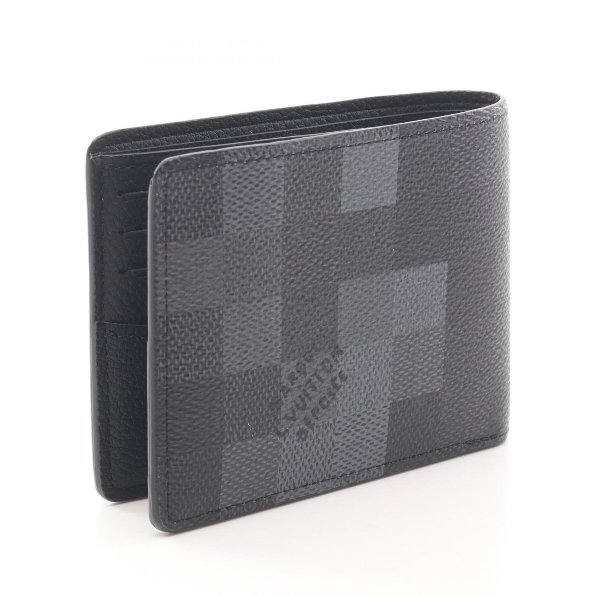 Louis Vuitton Black Gray Noir Coated Canvas Pvc Bill Wallet (Bi-Fold) (Pre-Owned)