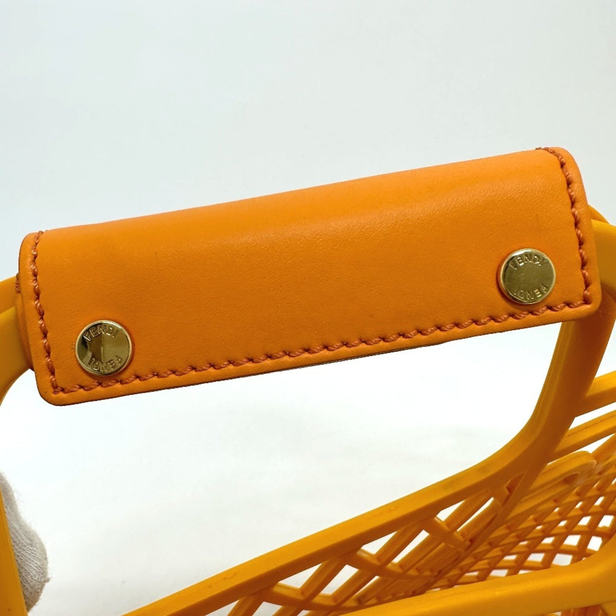 Fendi Orange Plastic Leather Baguette Bag (Pre-Owned)