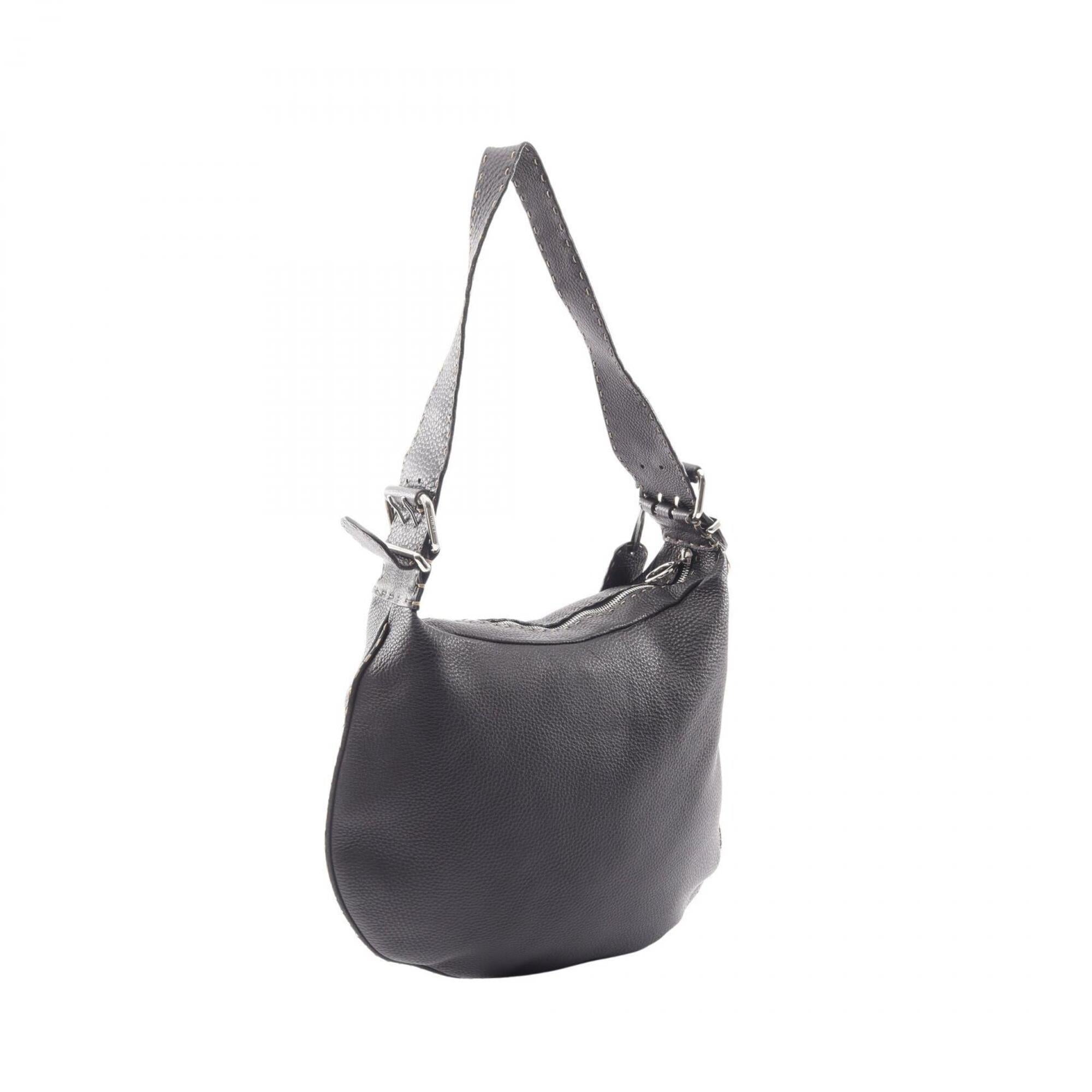 Fendi Black Leather Handbag Shoulder Bag (Pre-Owned)