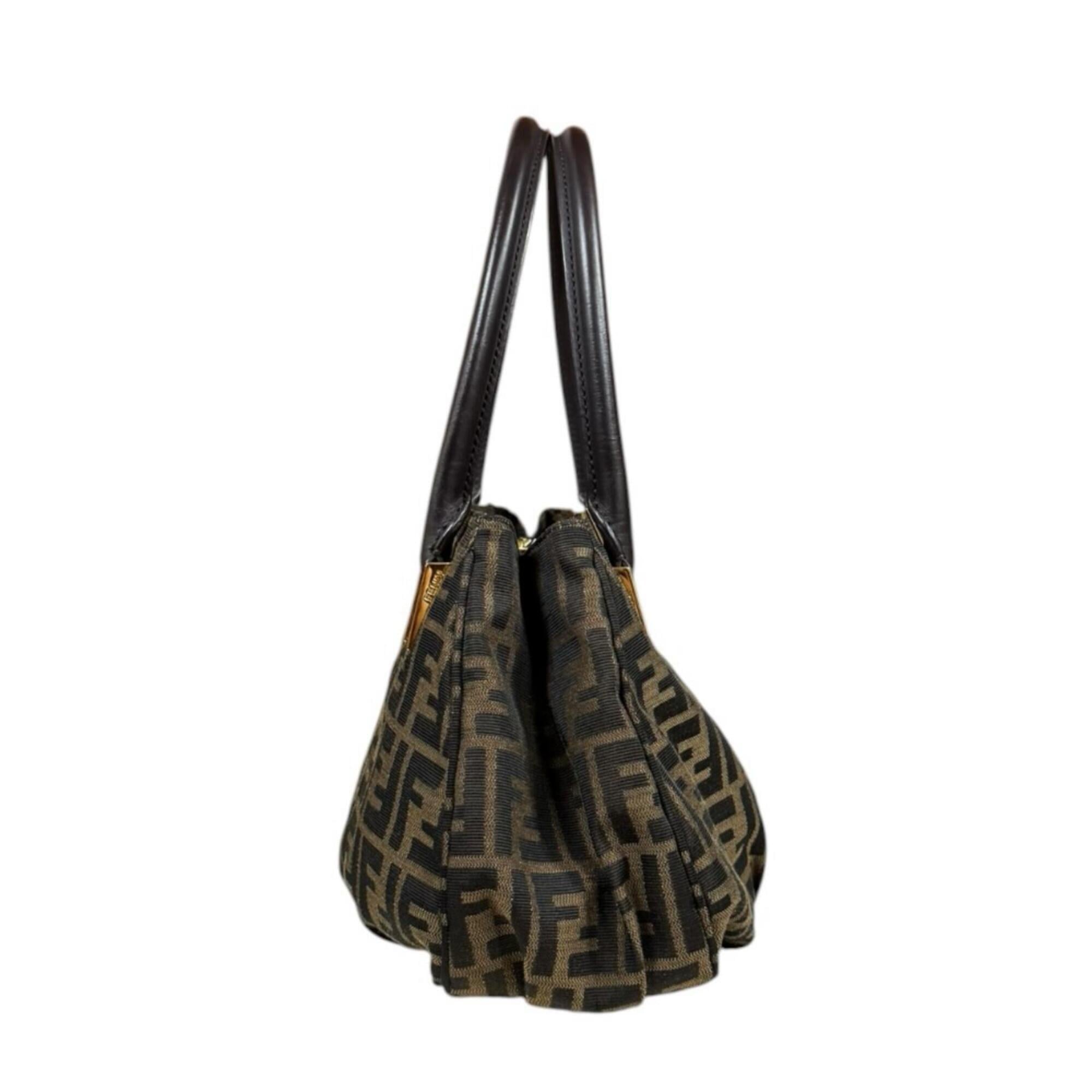 Fendi Brown Zucca Handbag (Pre-Owned)