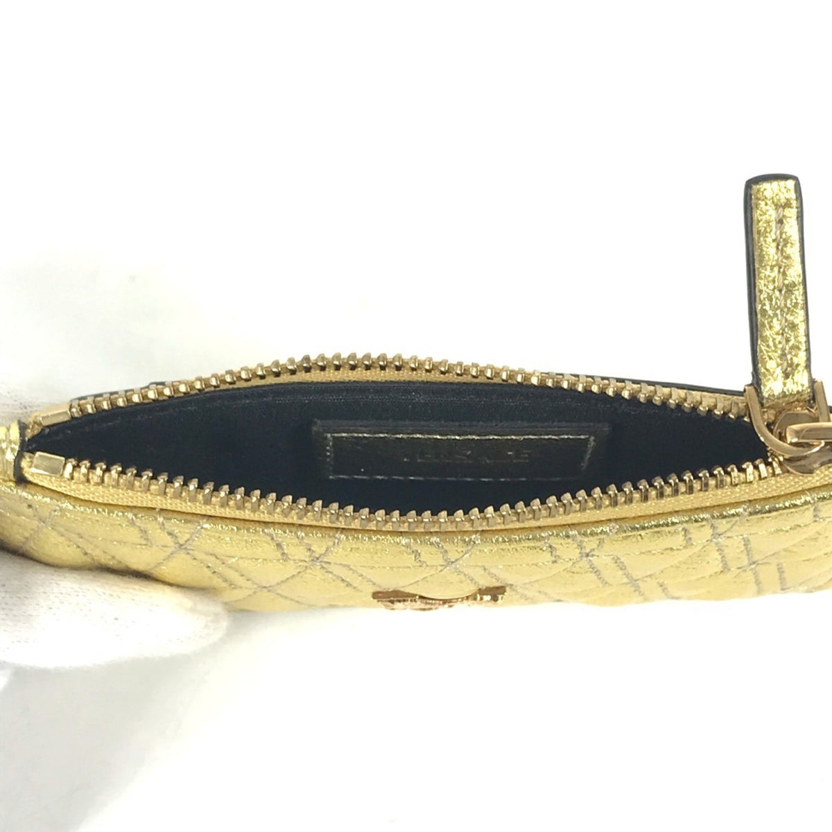 Versace Gold Leather Coin Purse/Coin Case (Pre-Owned)