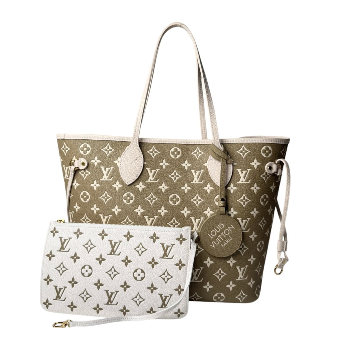 Louis Vuitton Beige Khaki Monogram Empreinte Pouch (Pre-Owned)