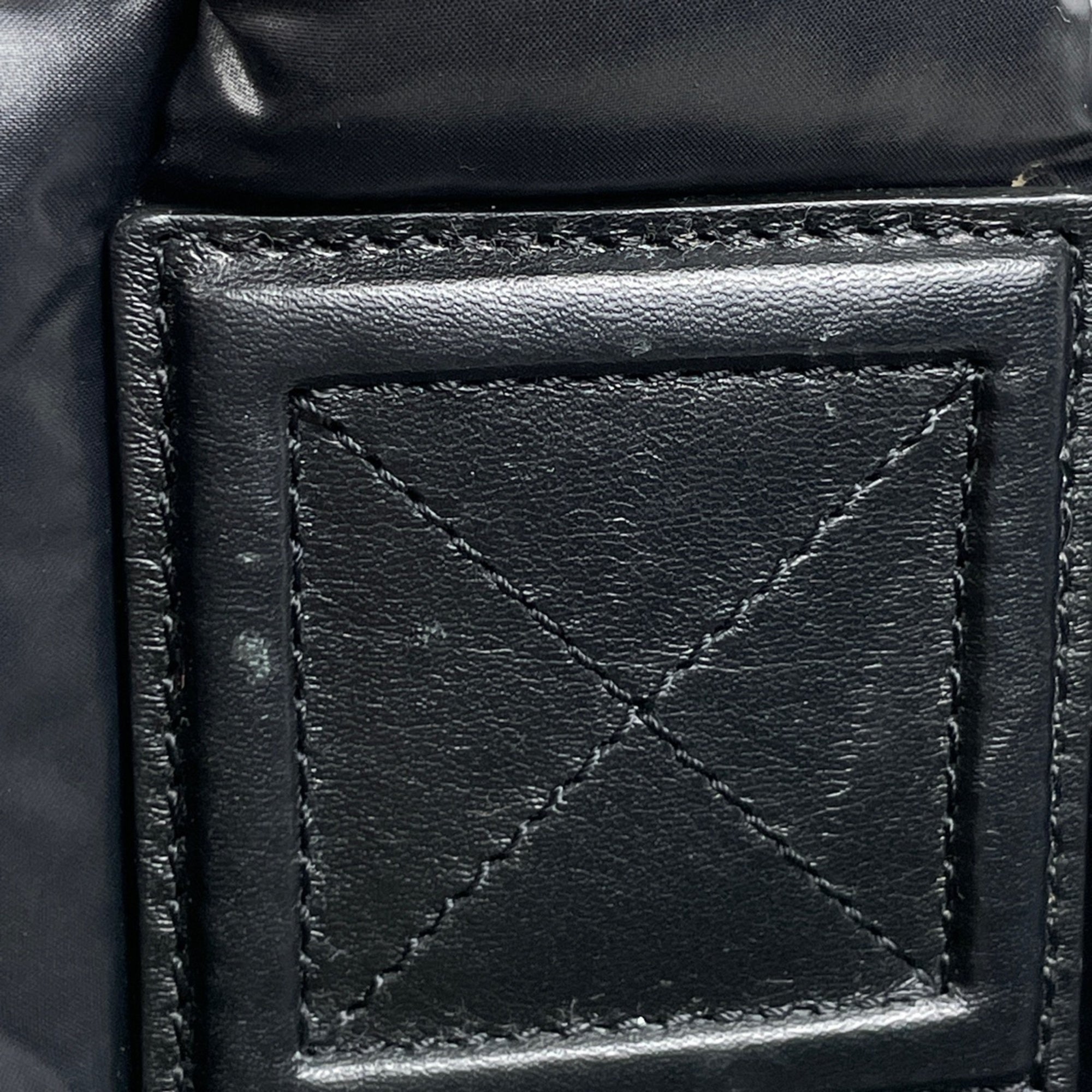 Chanel Black Nylon Leather Handbag Tote Bag (Pre-Owned)