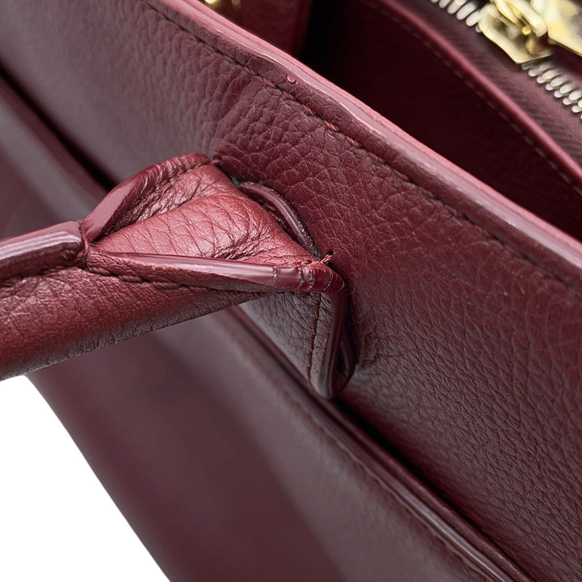 Chanel Bordeaux Champagne Gold Grained Calfskin Handbag Shoulder Bag Tote Bag (Pre-Owned)