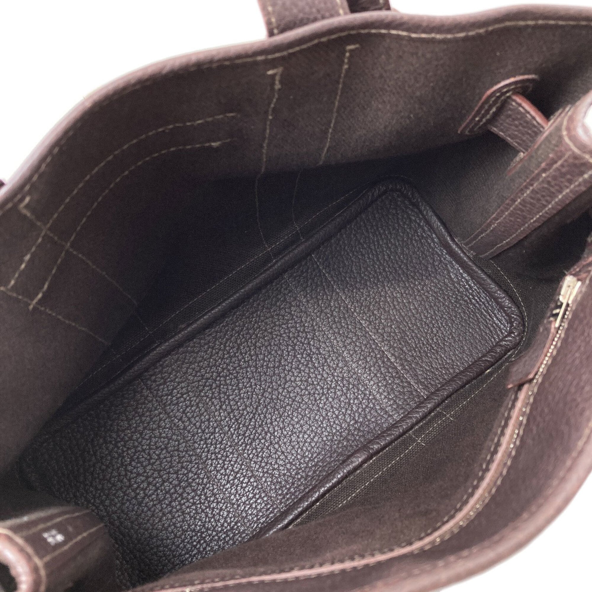 Hermes Dark Brown Toile H Handbag (Pre-Owned)