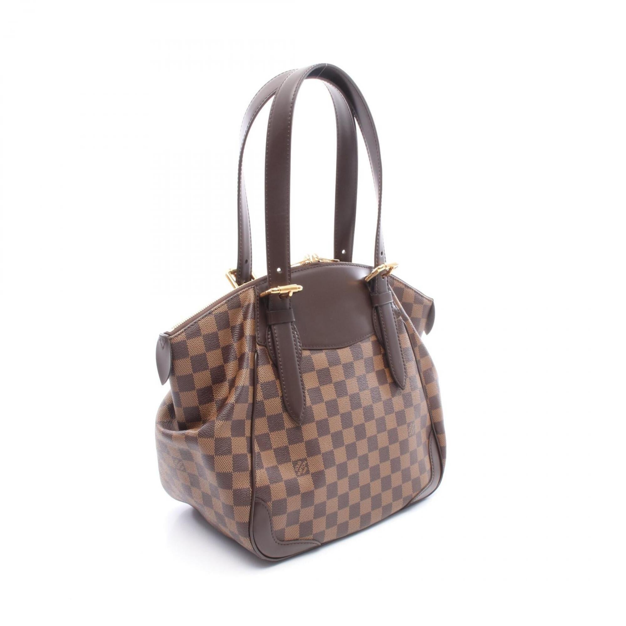 Louis Vuitton Brown Coated Canvas Leather Handbag Shoulder Bag (Pre-Owned)