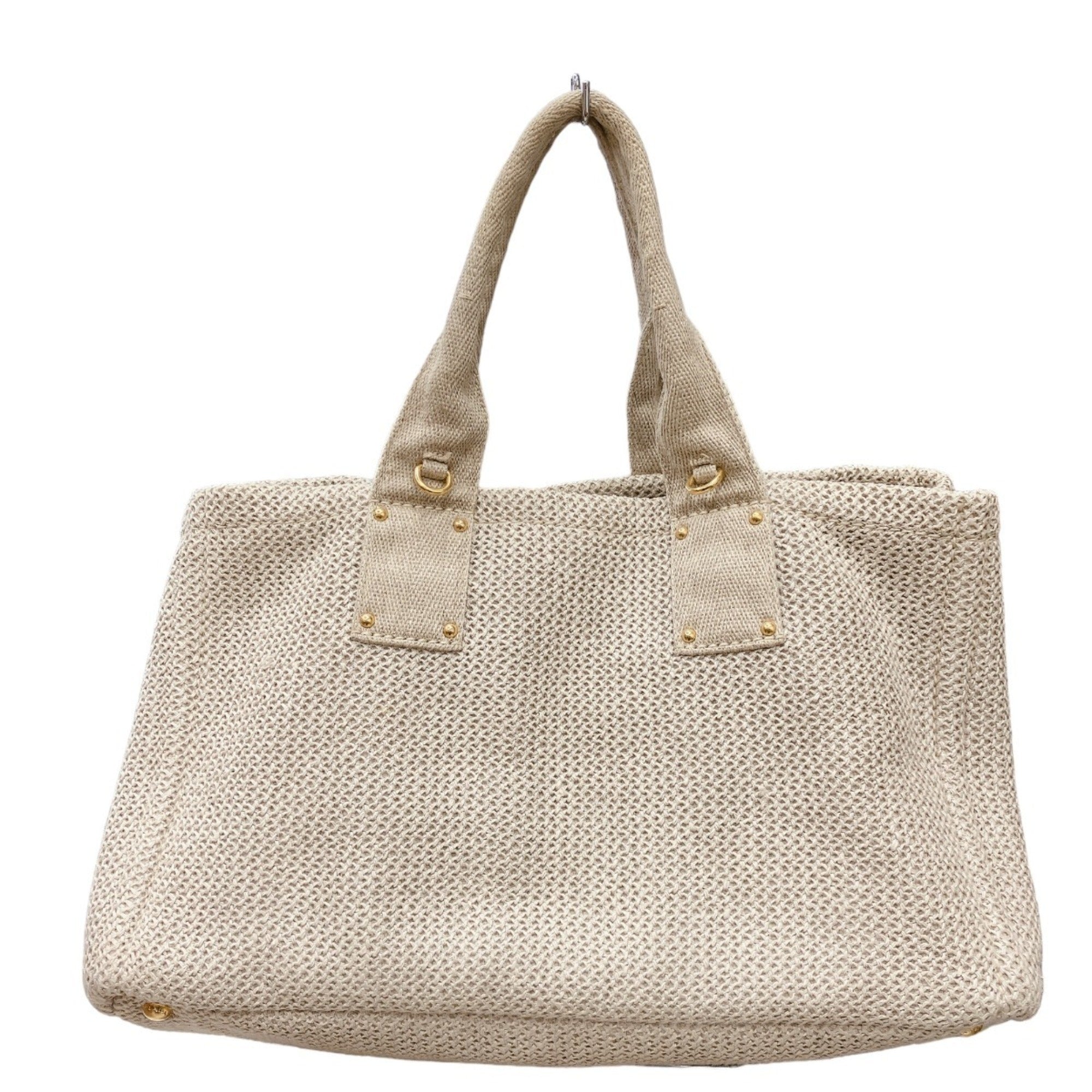 Prada Beige Canvas Tote Bag (Pre-Owned)