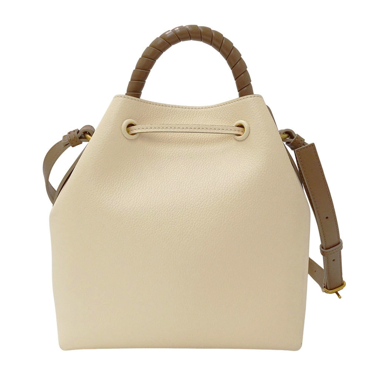 Chloé Brown Ivory Leather Handbag Shoulder Bag (Pre-Owned)