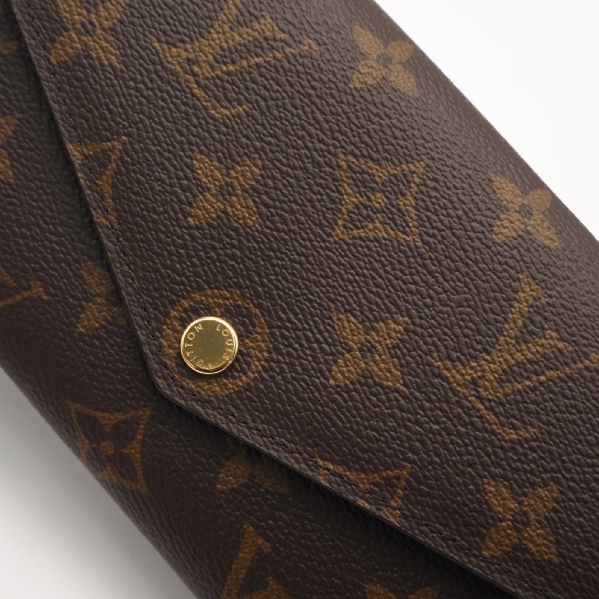 Louis Vuitton Monogram Beige Brown Monogram Coated Canvas Long Wallet (Bi-Fold) (Pre-Owned)