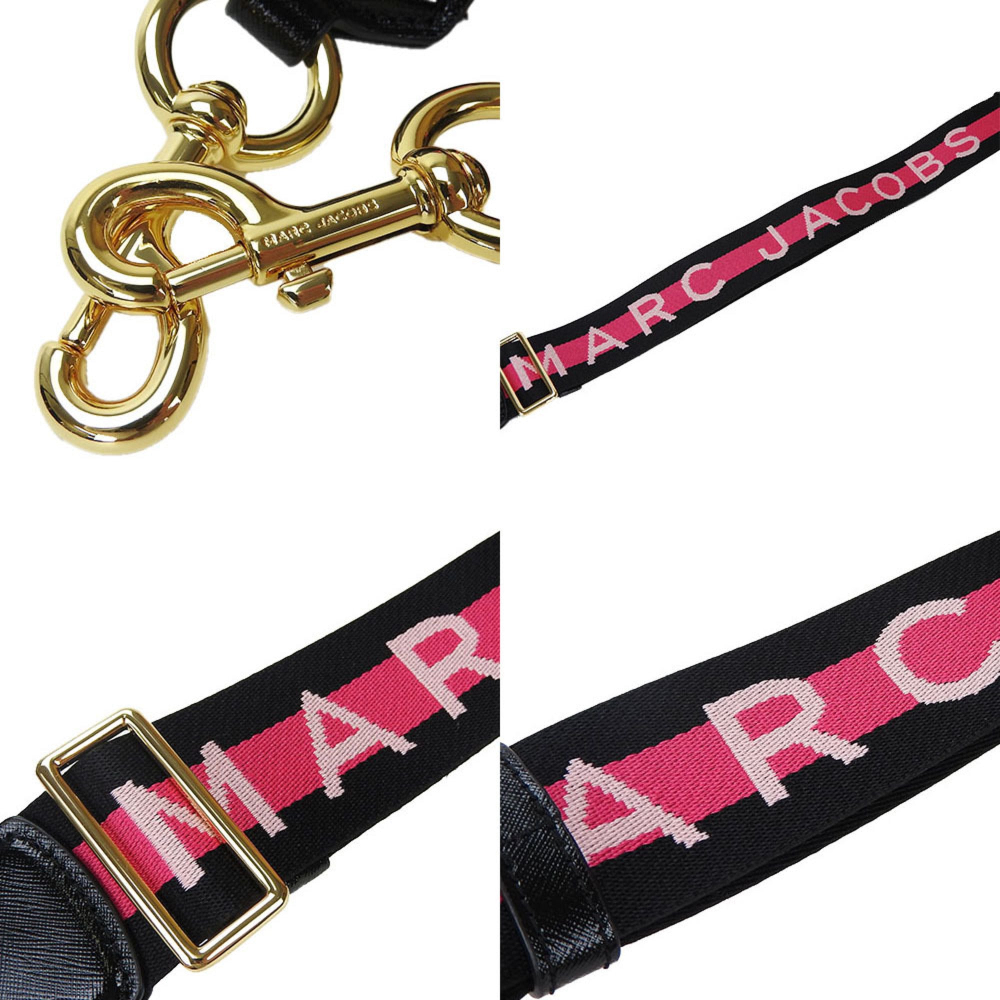 Marc Jacobs Black Gray Pink White Leather Shoulder Bag (Pre-Owned)