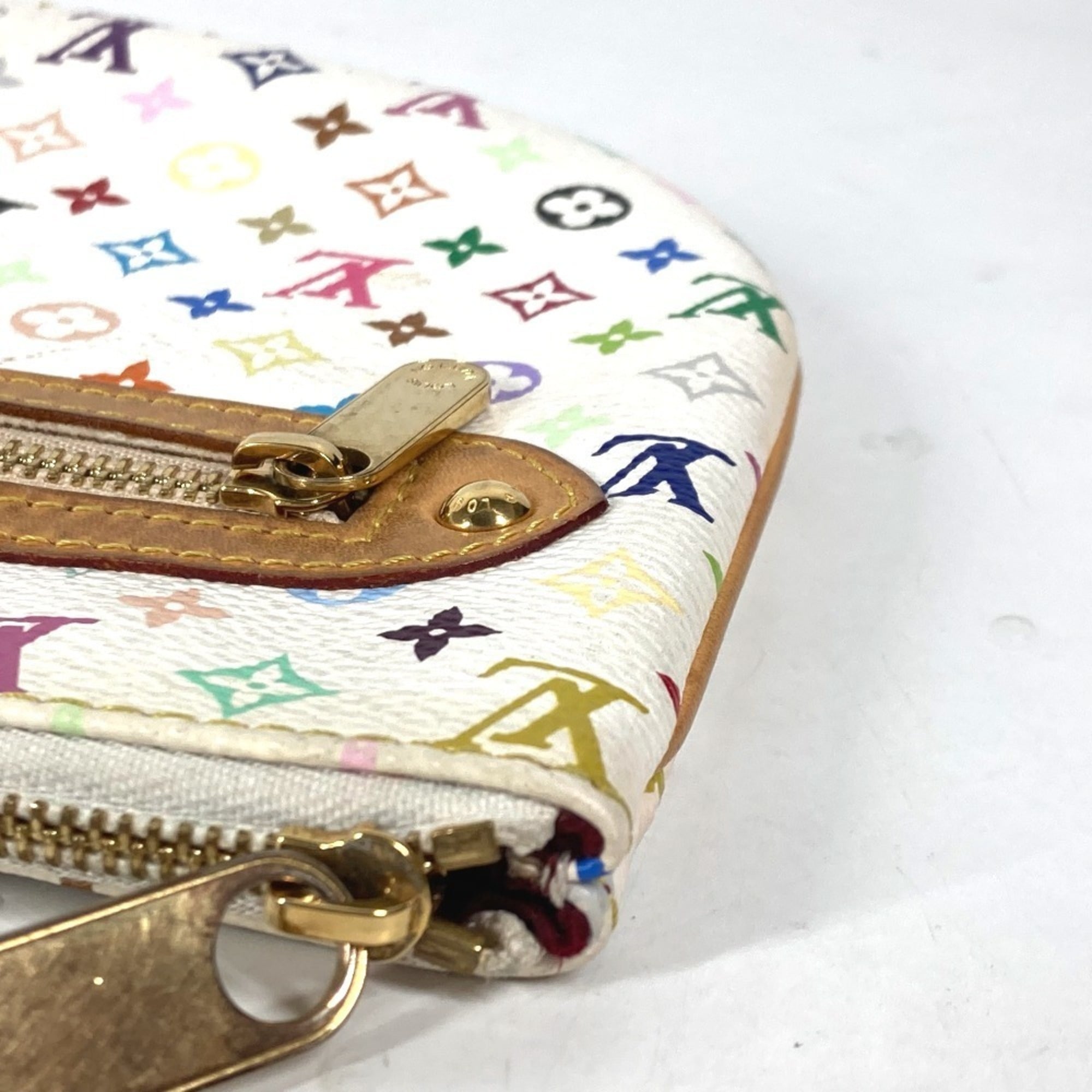Louis Vuitton Blanc Multi-Color White Monogram Multicolore Clutch Bag Pochette Pouch (Pre-Owned)