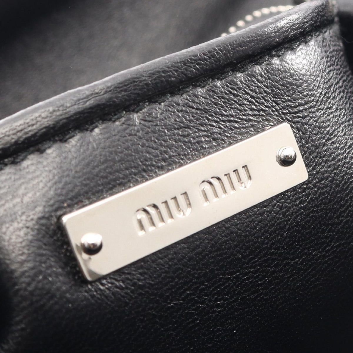 Miu Miu Matelasse Black Leather Handbag Shoulder Bag (Pre-Owned)