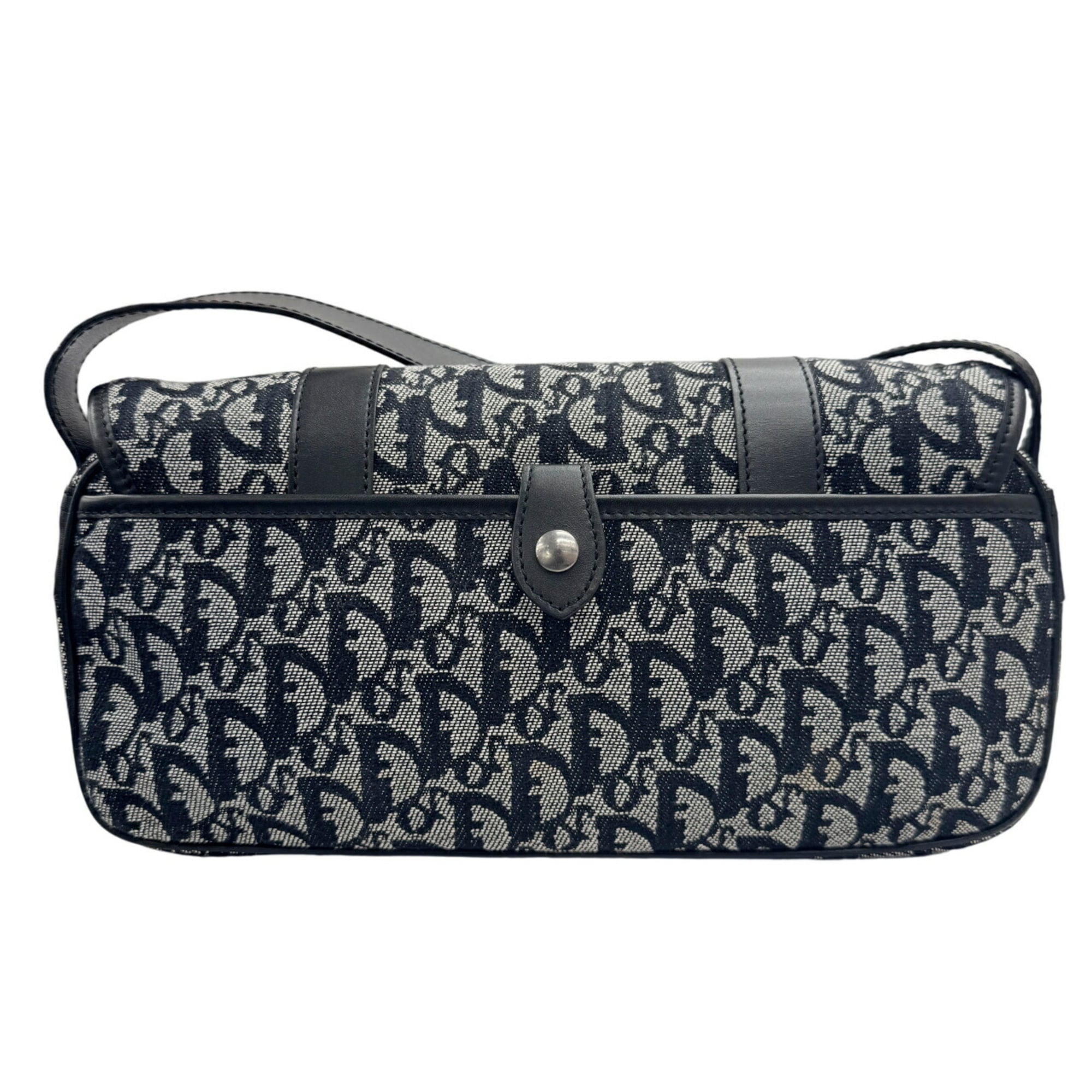 Christian Dior Trotter Black Canvas Shoulder Bag (Pre-Owned)