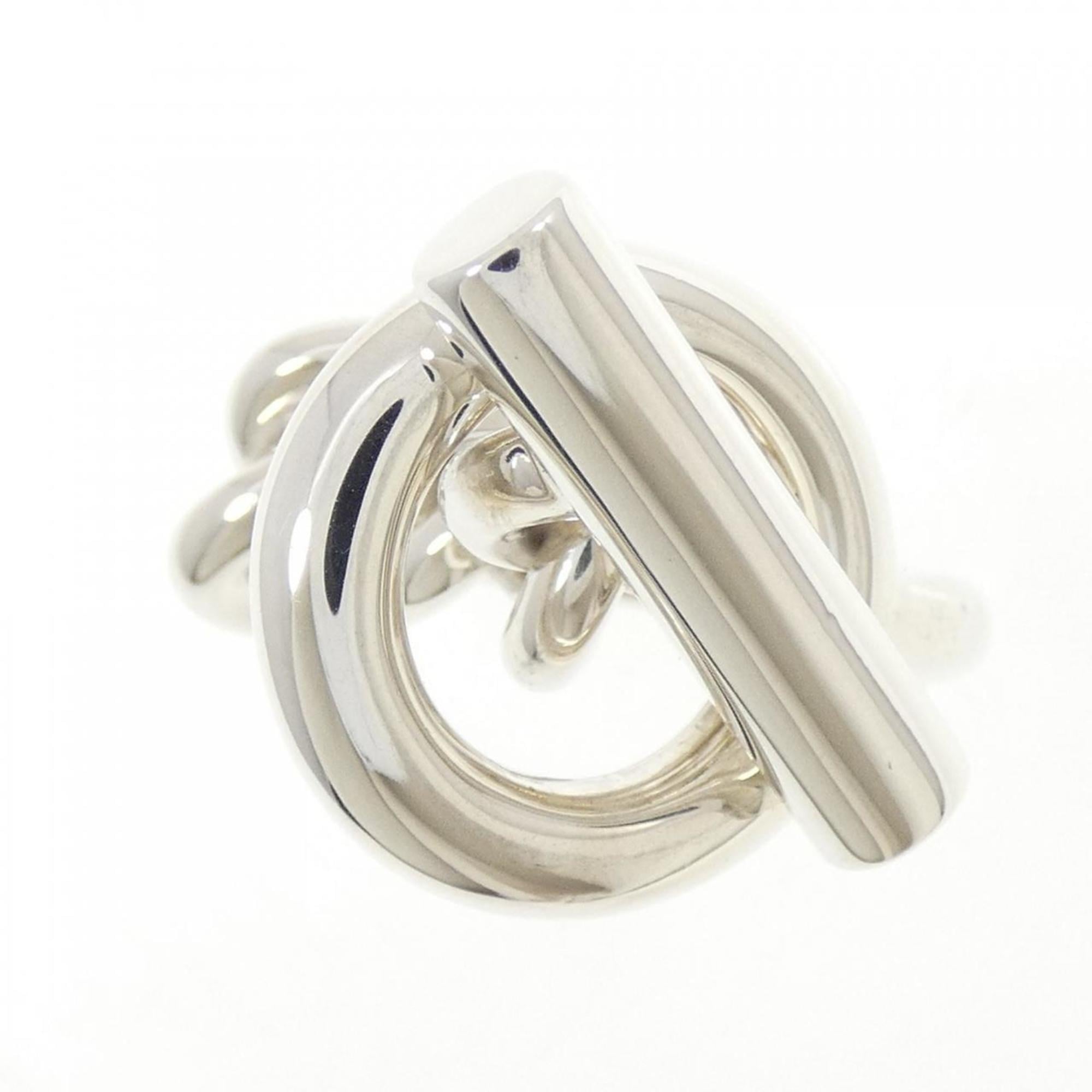 Hermes Silver Silver 925 Band Ring (Pre-Owned)