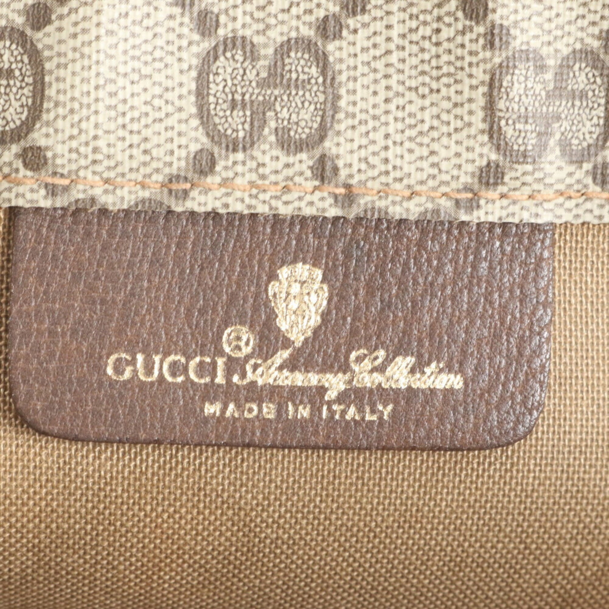 Gucci Brown Leather Coated Canvas Shoulder Bag Tote Bag (Pre-Owned)