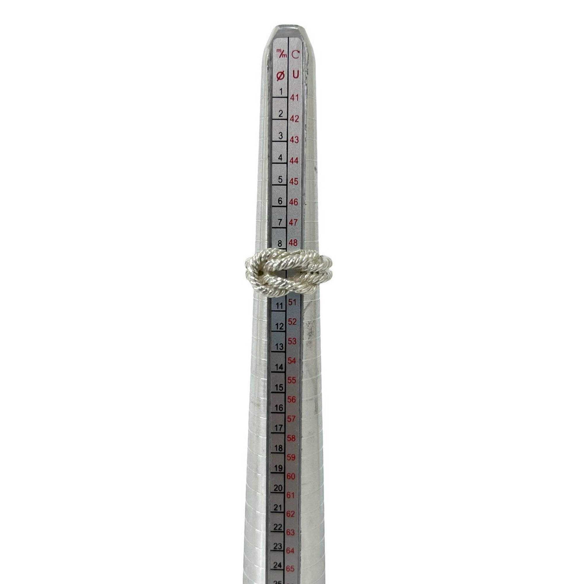 Hermes Silver Silver 925 Band Ring (Pre-Owned)