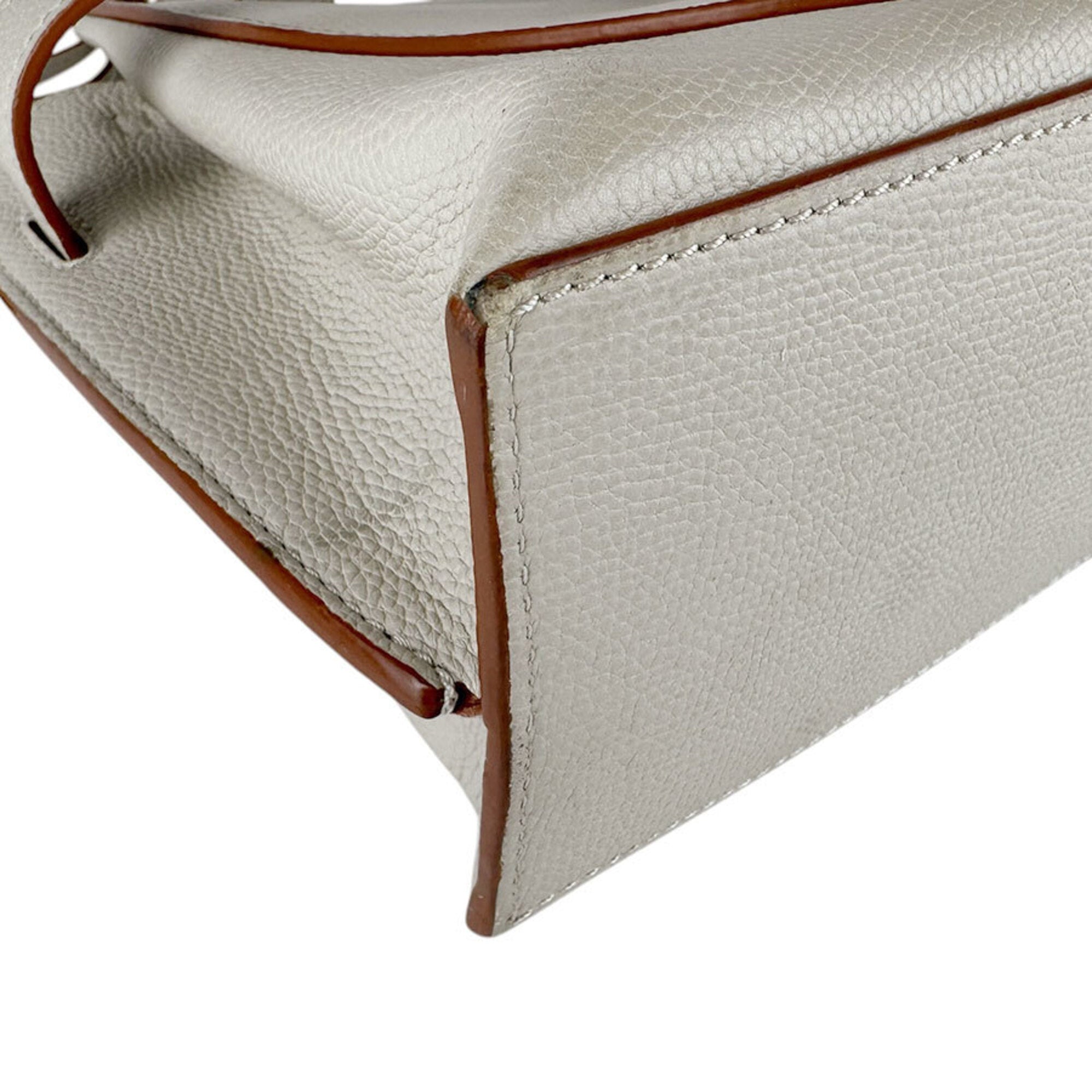 Loewe Grayish Leather Handbag Shoulder Bag (Pre-Owned)