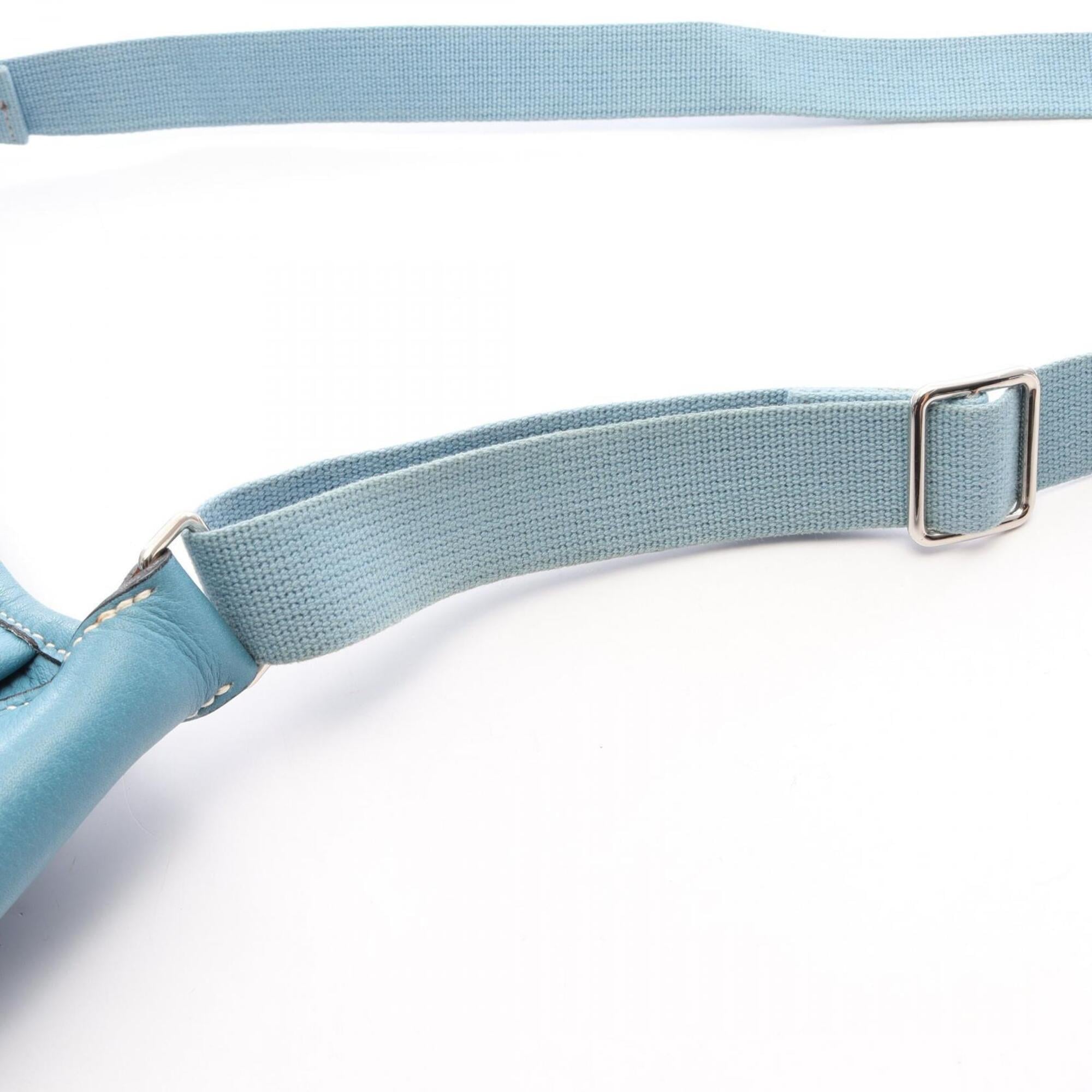Hermes Blue Blue Jean Fjord Leather Leather Handbag Shoulder Bag (Pre-Owned)
