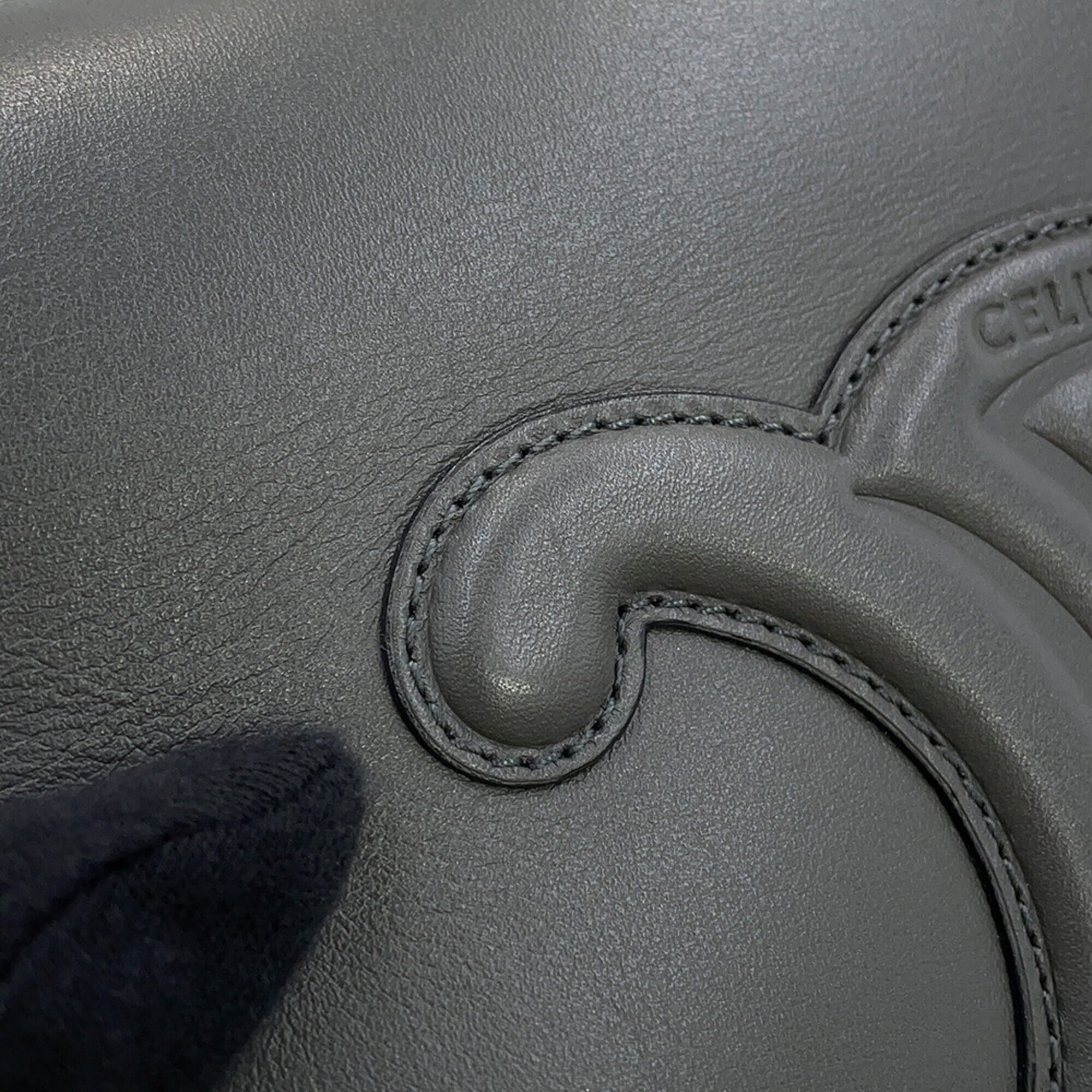 Celine Gray Leather Shoulder Bag (Pre-Owned)