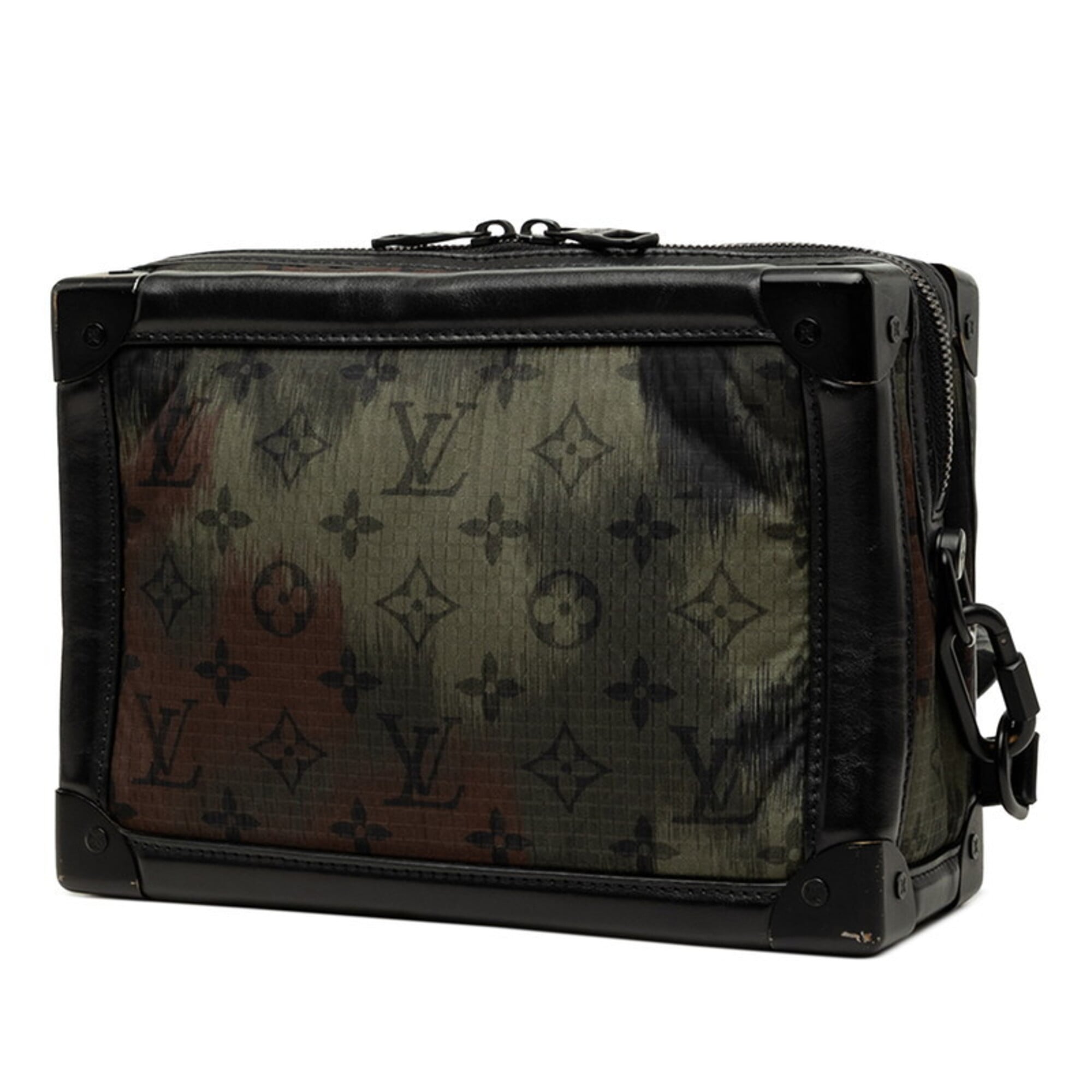 Louis Vuitton Black Khaki Nylon Leather Shoulder Bag (Pre-Owned)