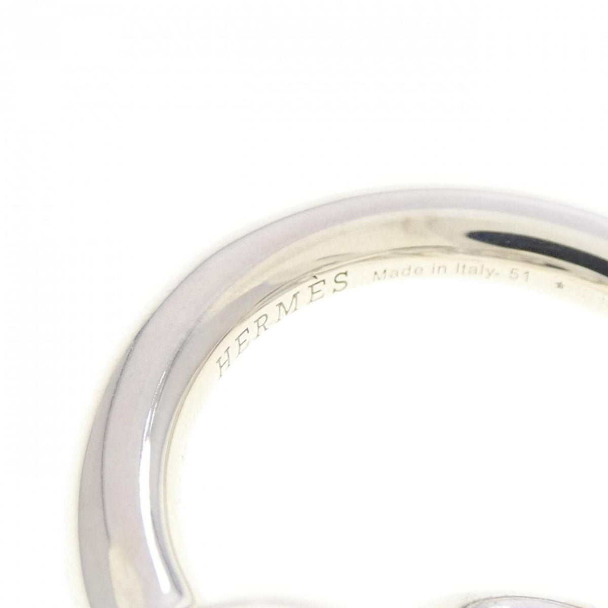 Hermes Silver Silver 925 Band Ring (Pre-Owned)