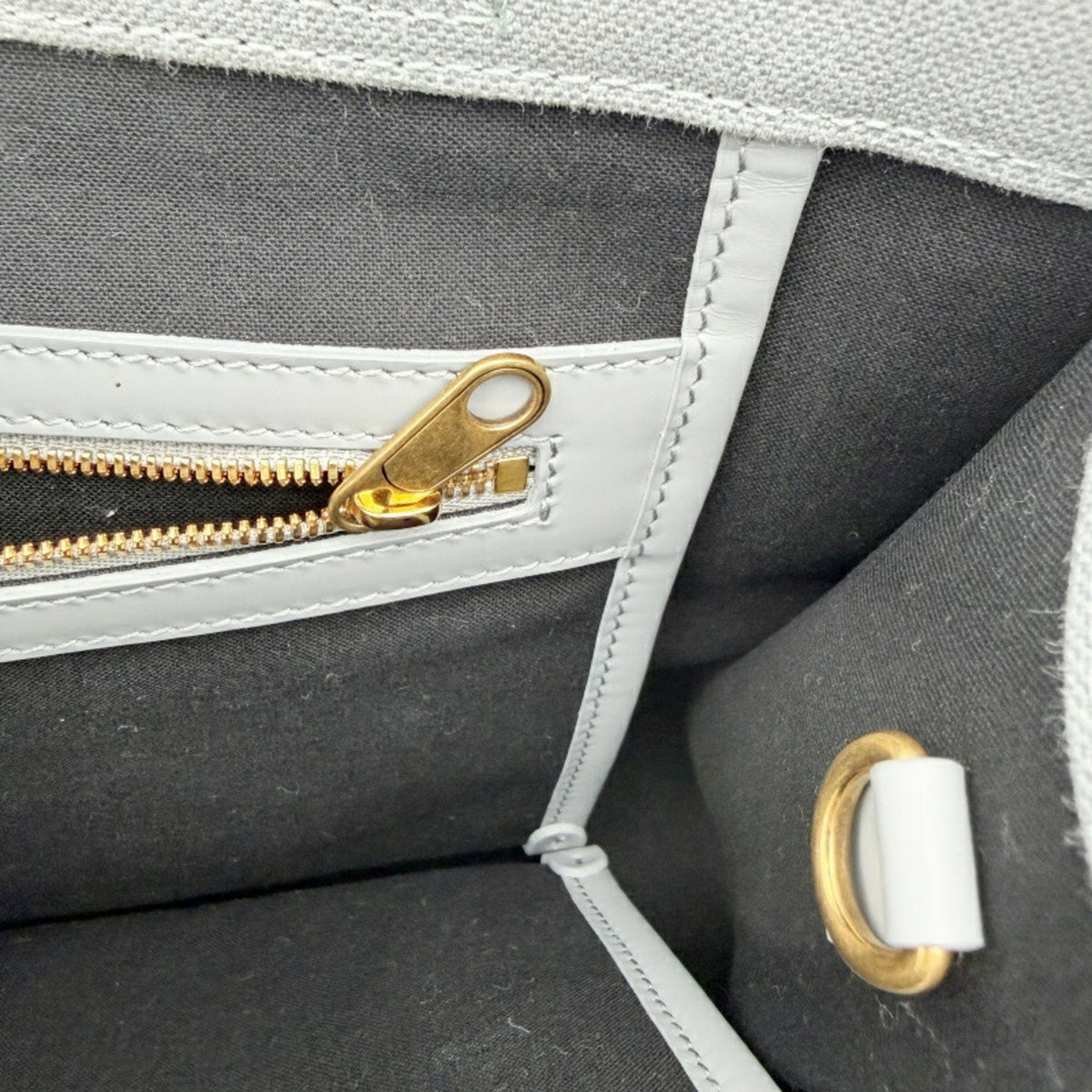 Balenciaga Gray Canvas Leather Tote Bag (Pre-Owned)