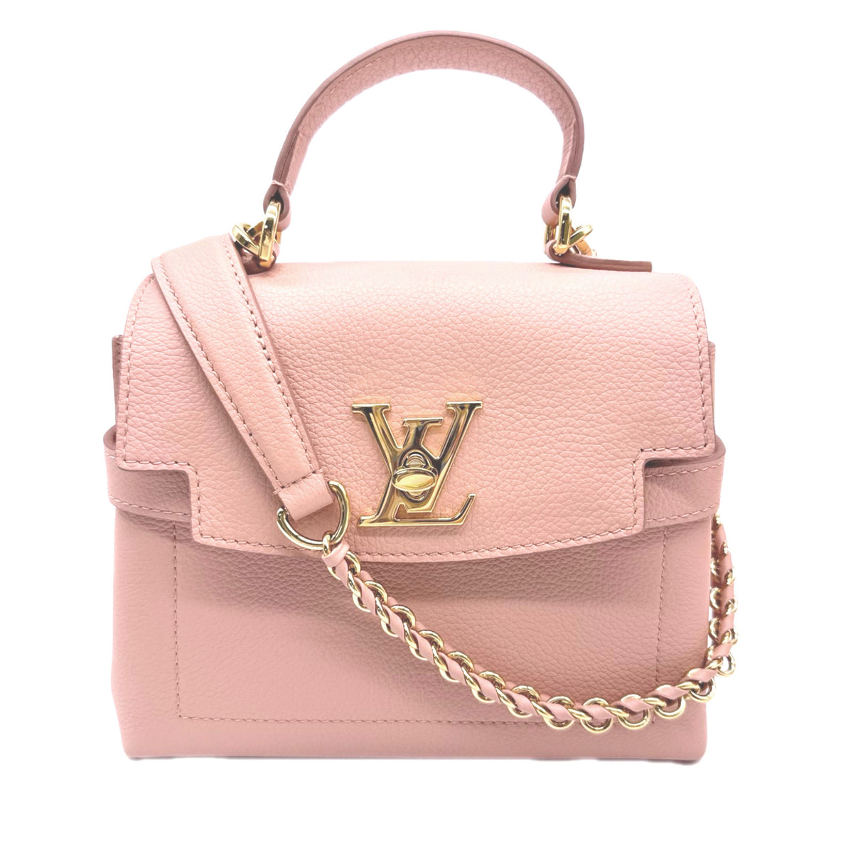 Louis Vuitton Pink Beige Leather Shoulder Bag (Pre-Owned)