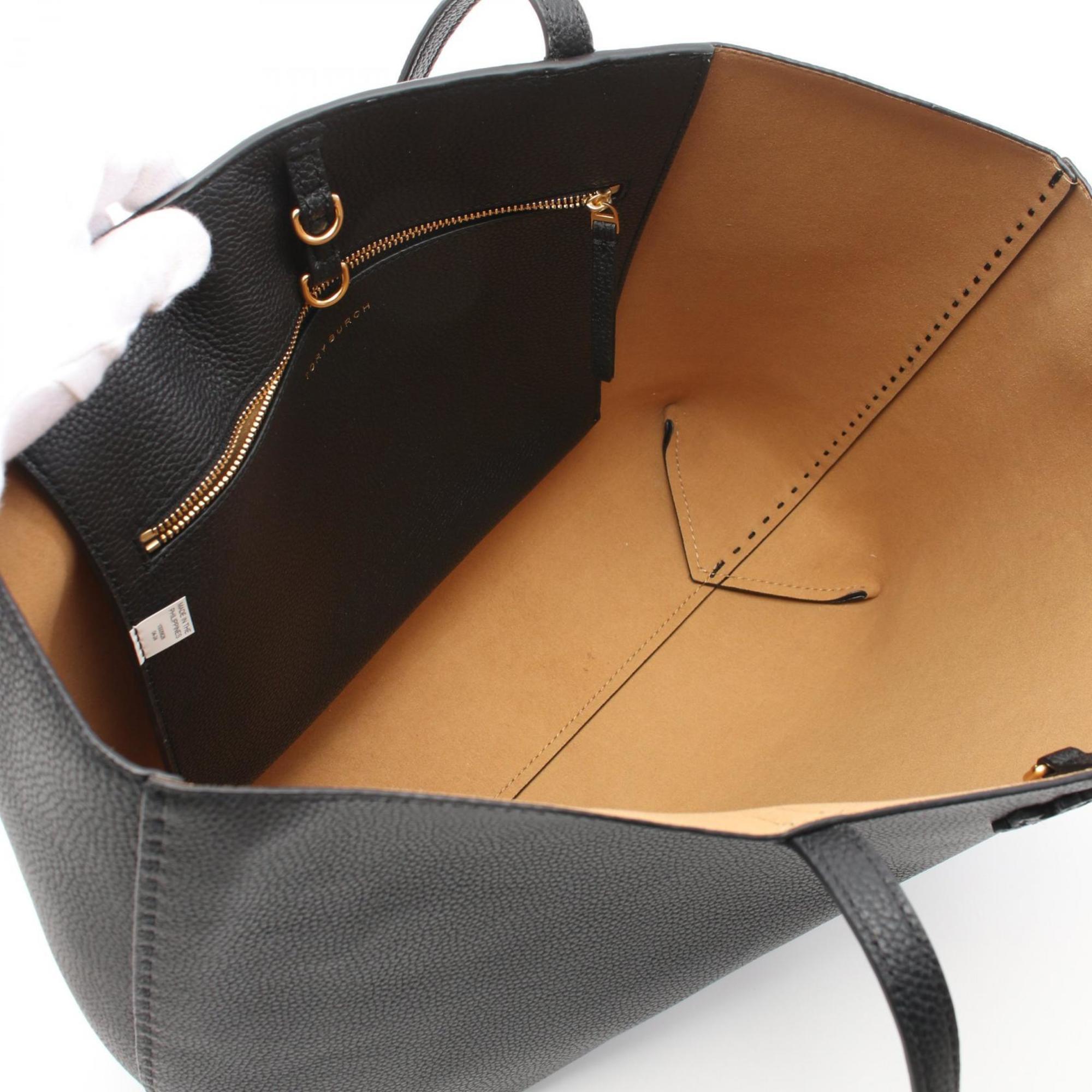Tory Burch Black Leather Tote Bag