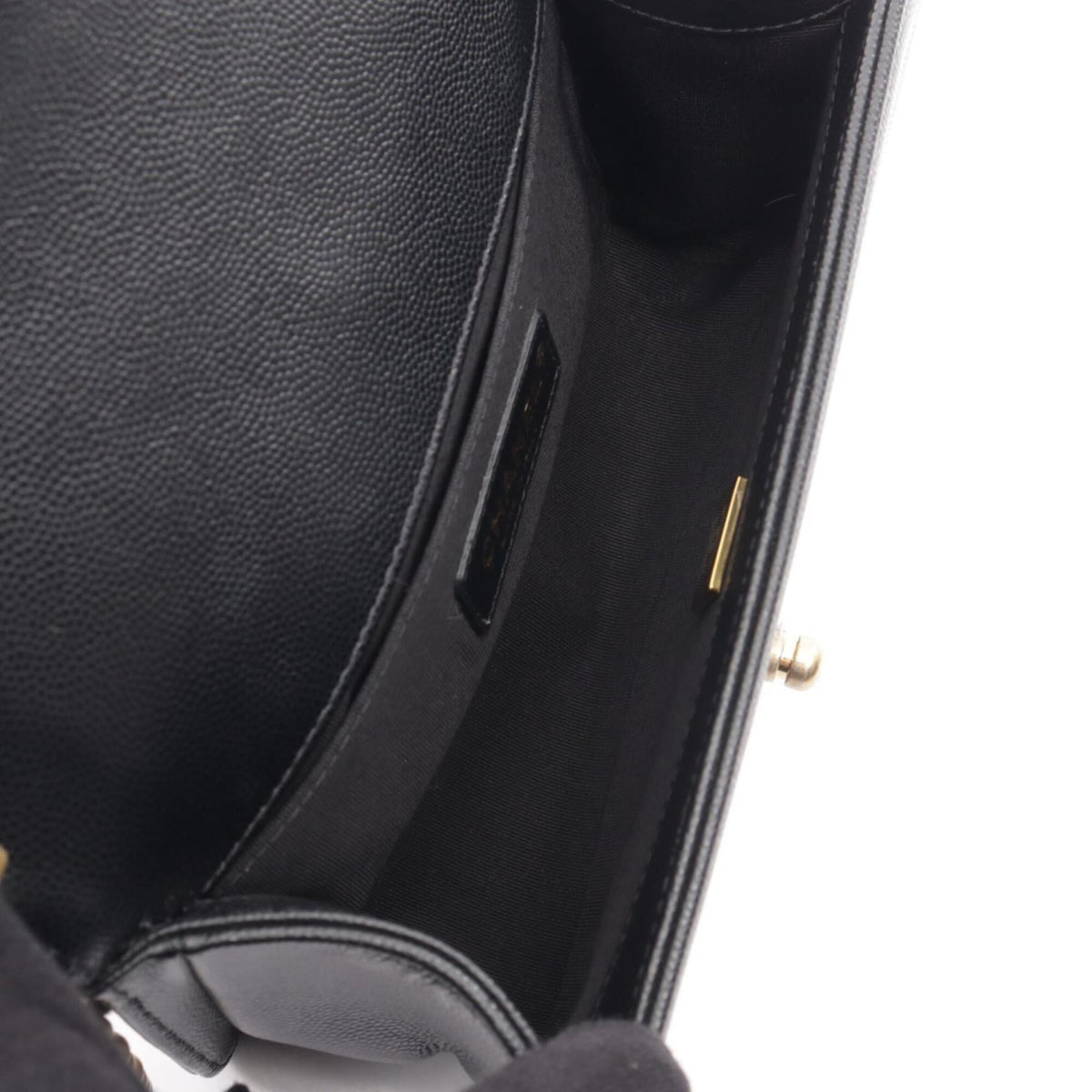 Chanel Black Grained Calfskin Handbag Shoulder Bag (Pre-Owned)