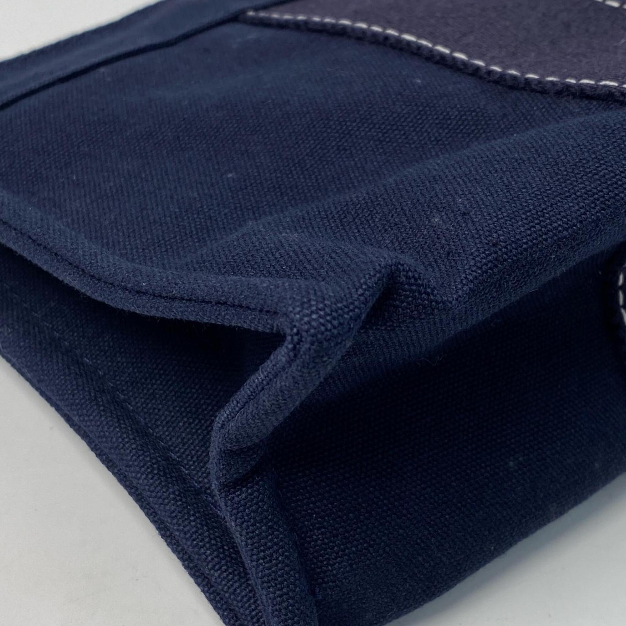 Hermes Navy Canvas Pouch (Pre-Owned)