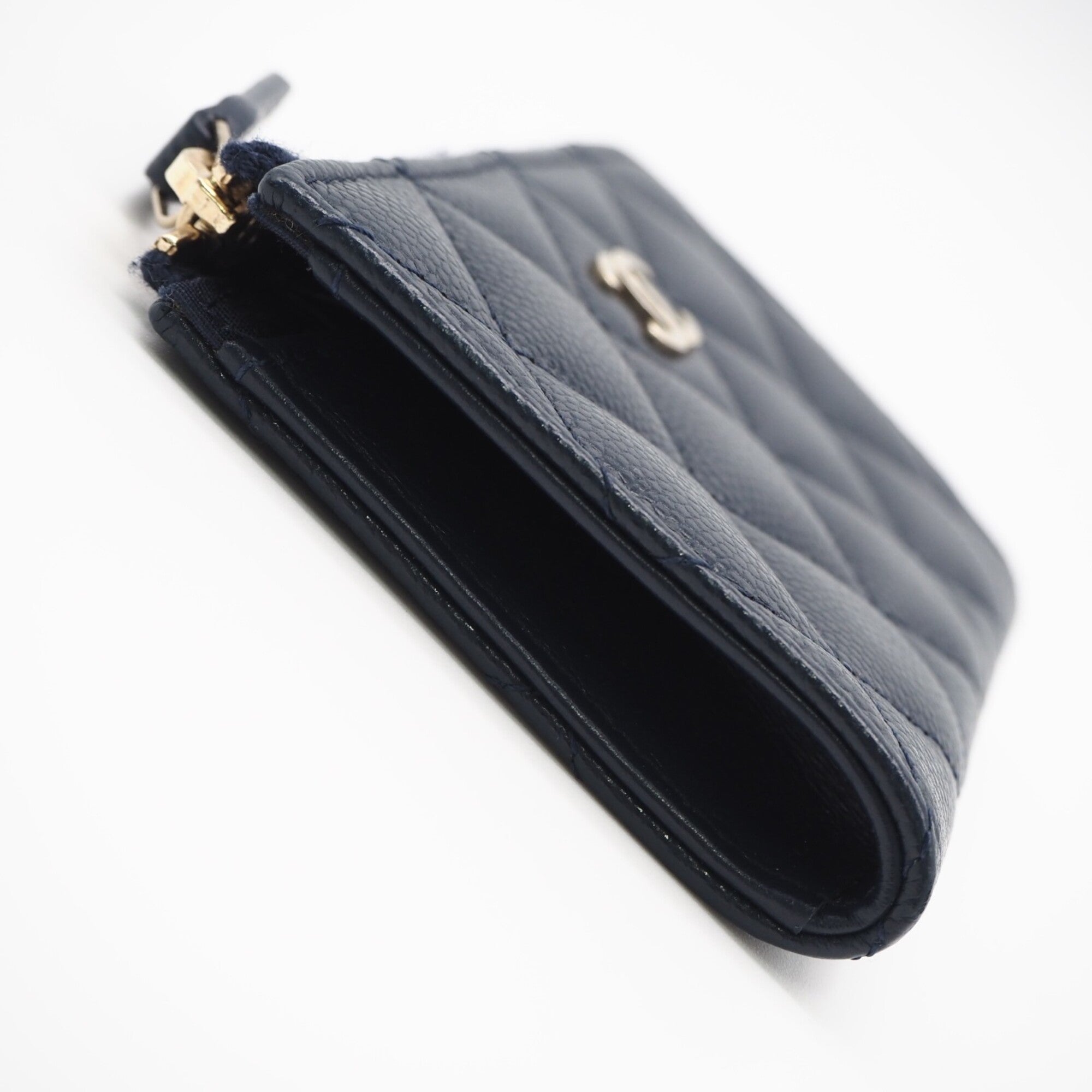 Chanel Matelasse Navy Grained Calfskin Coin Purse/Coin Case (Pre-Owned)