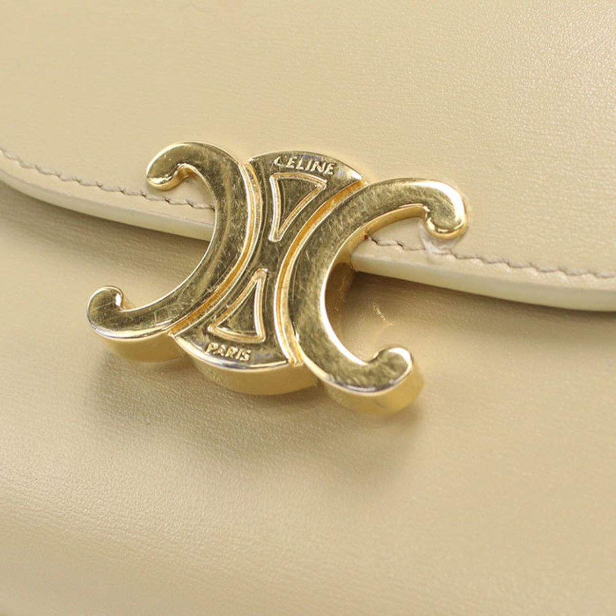 Celine Beige Leather Wallet (Tri-Fold) (Pre-Owned)