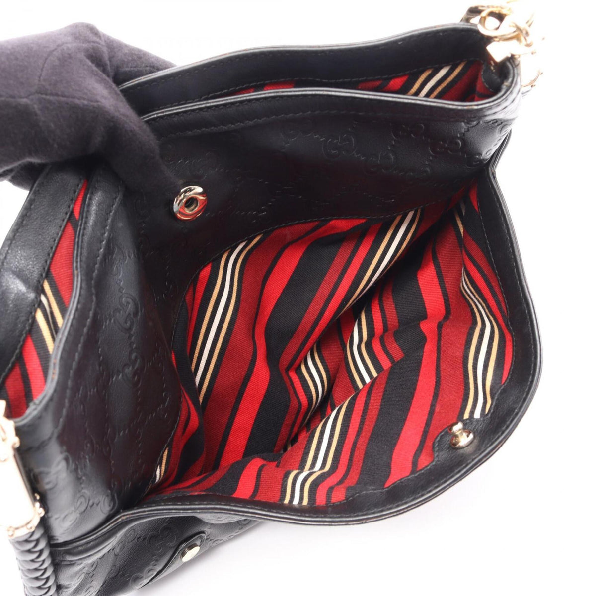 Gucci Black Leather Handbag Shoulder Bag (Pre-Owned)