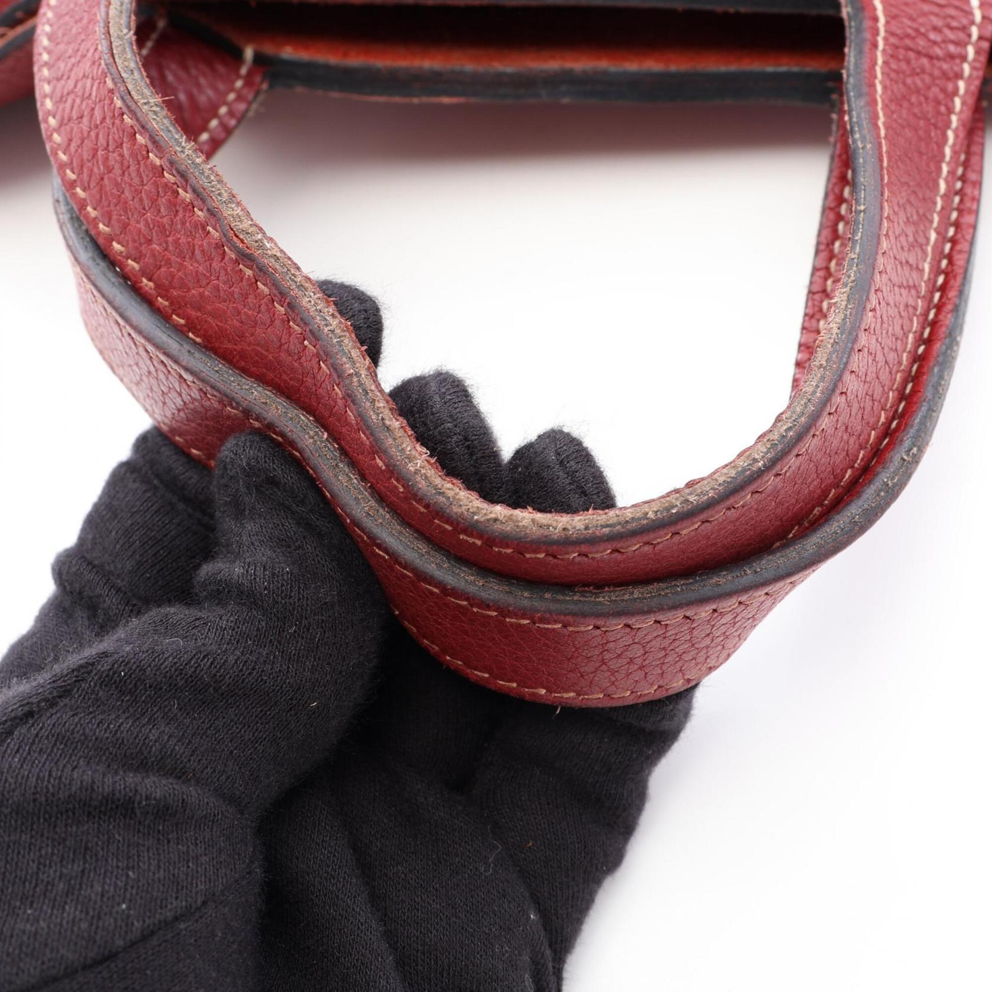 Hermes Bordeaux Rouge H Taurillon Clemence Leather Handbag (Pre-Owned)