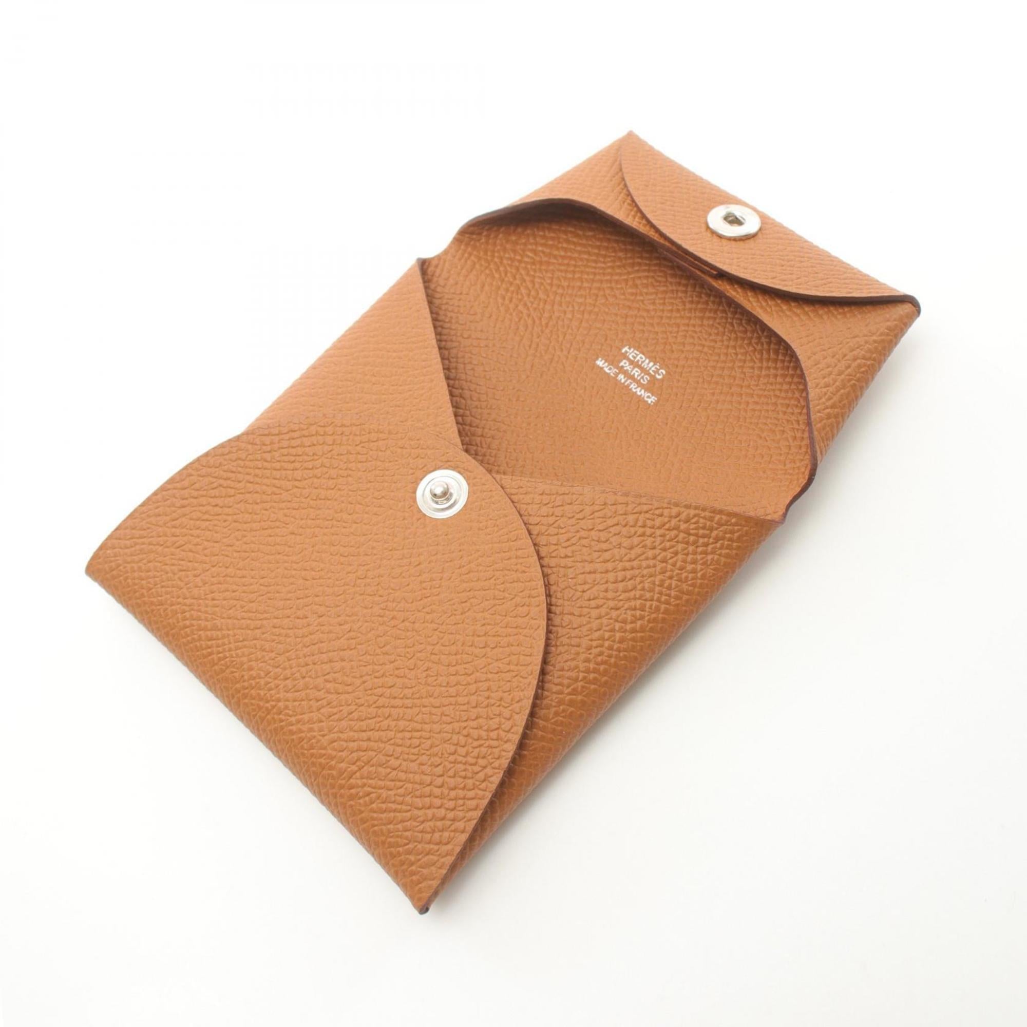 Hermes Bastia Brown Epsom Leather Coin Purse/Coin Case (Pre-Owned)