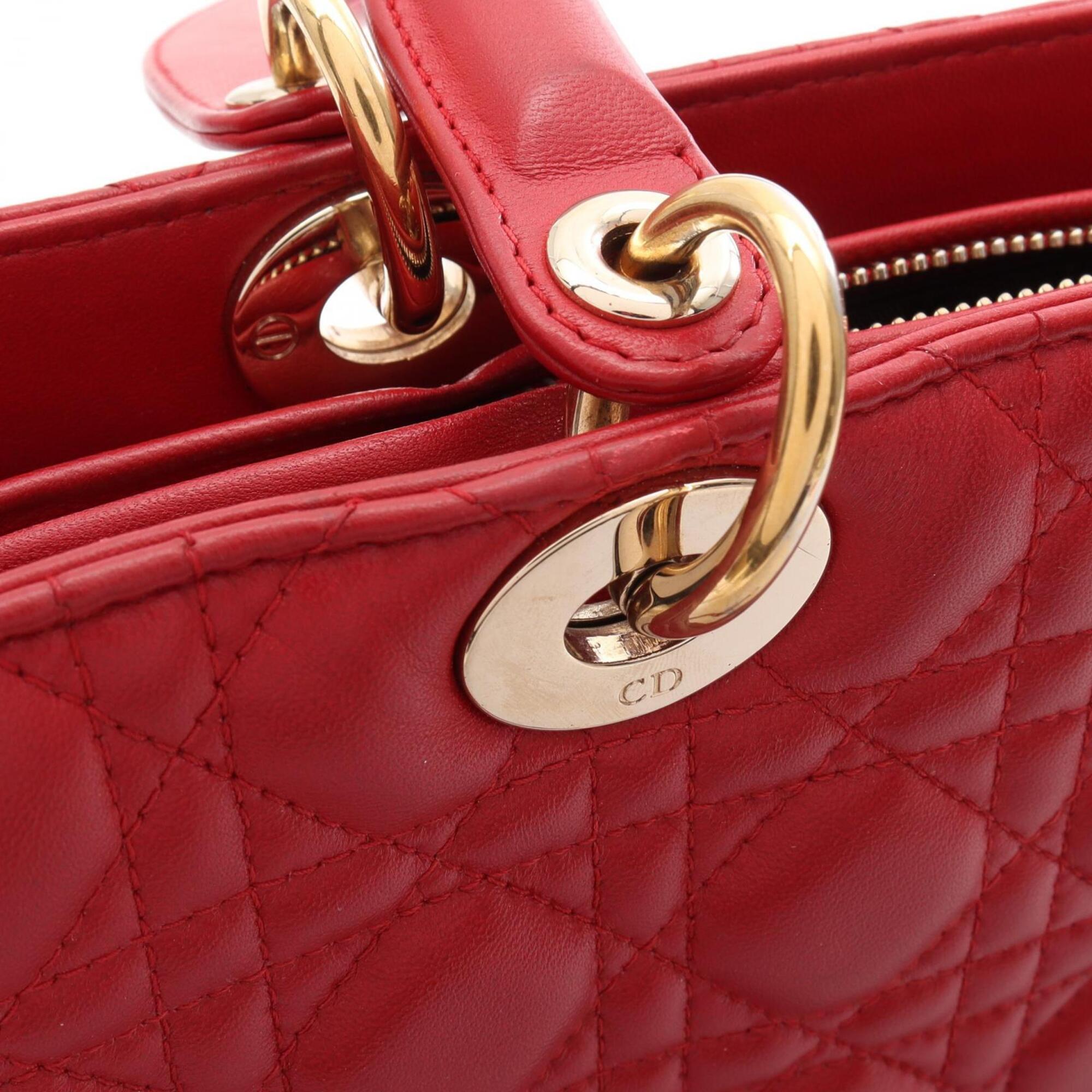 Christian Dior Red Color Leather Handbag (Pre-Owned)