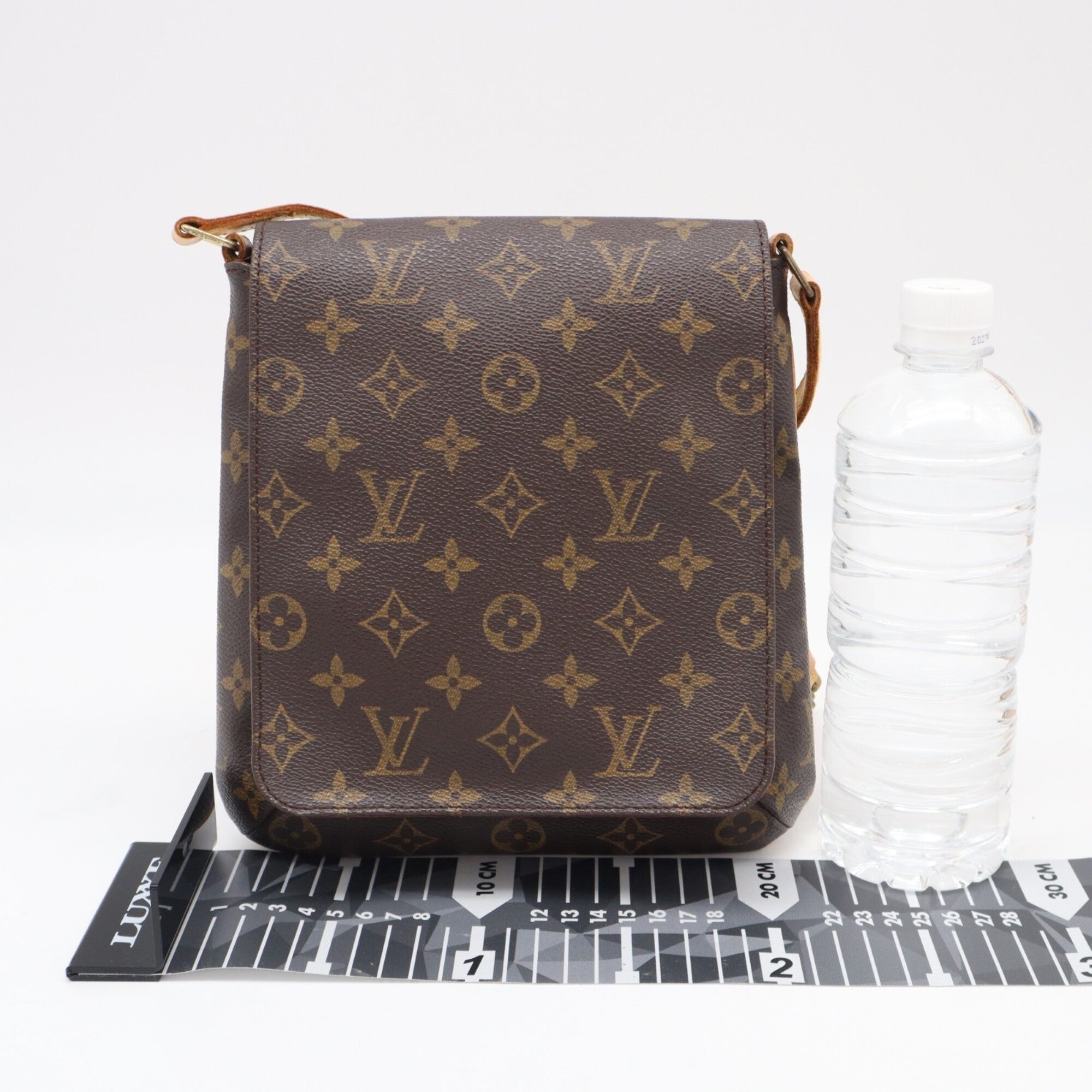 Louis Vuitton Beige Brown Coated Canvas Leather Shoulder Bag (Pre-Owned)